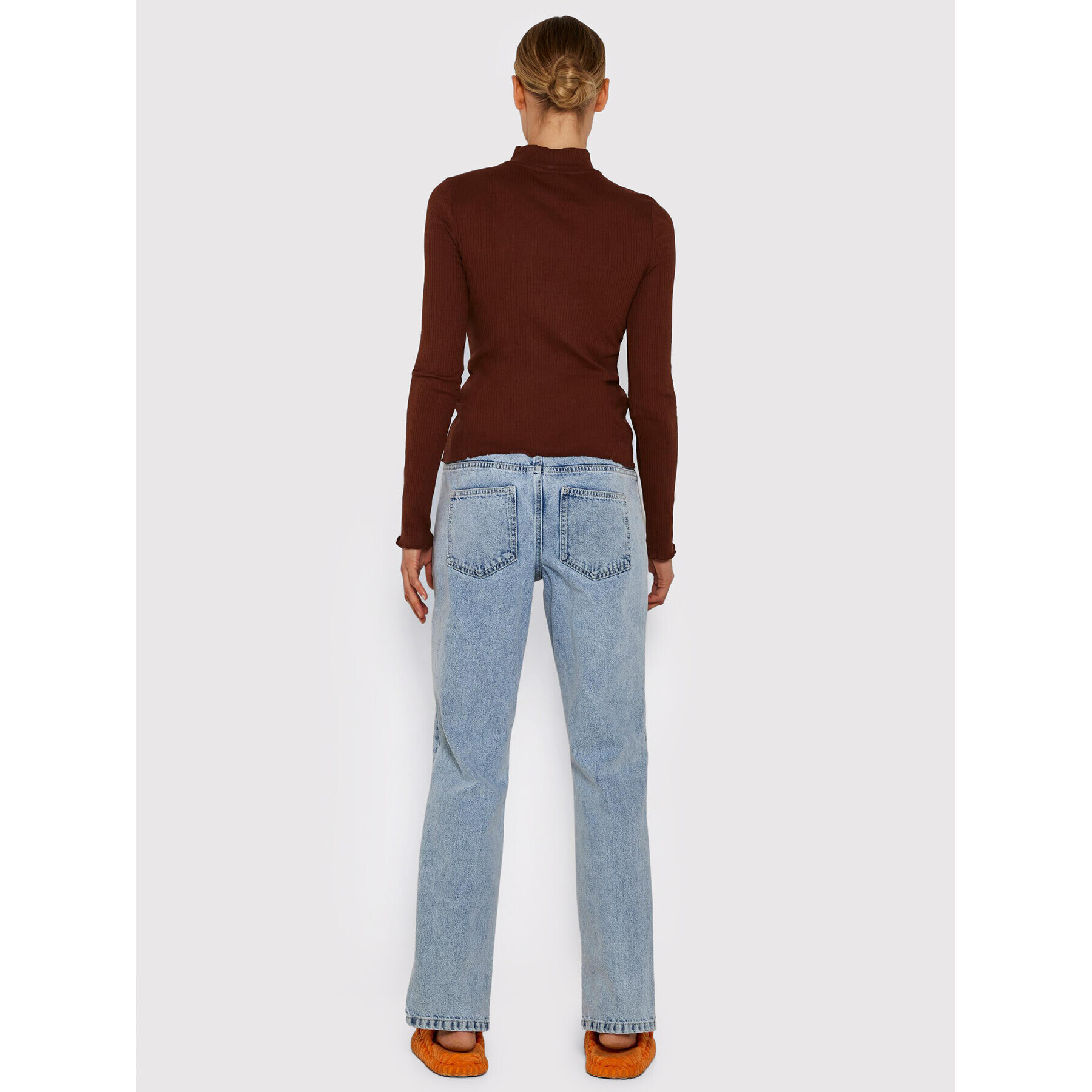 Noisy May Блуза Drakey 27021338 Кафяв Slim Fit - Pepit.bg