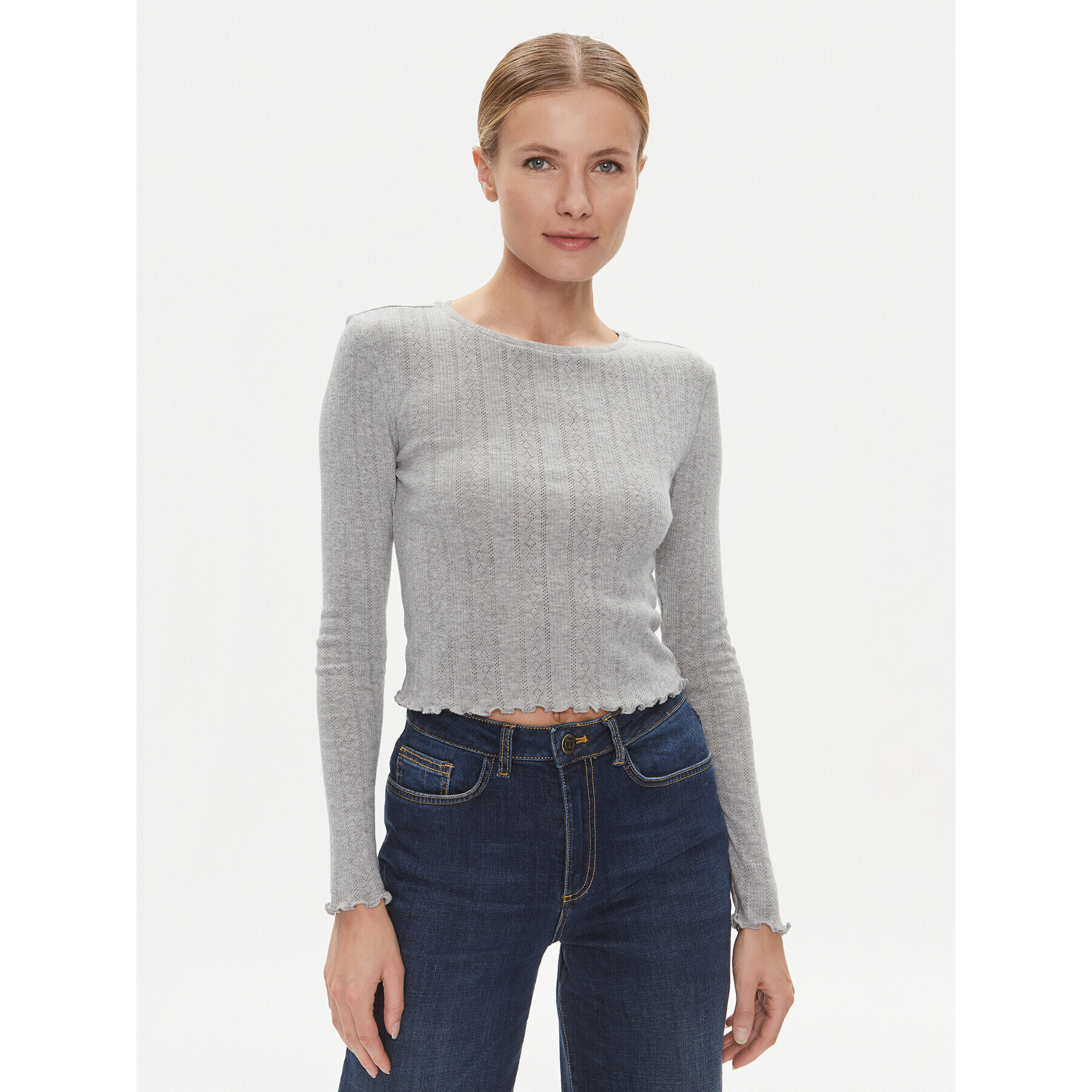 Noisy May Блуза Judy 27030919 Сив Slim Fit - Pepit.bg