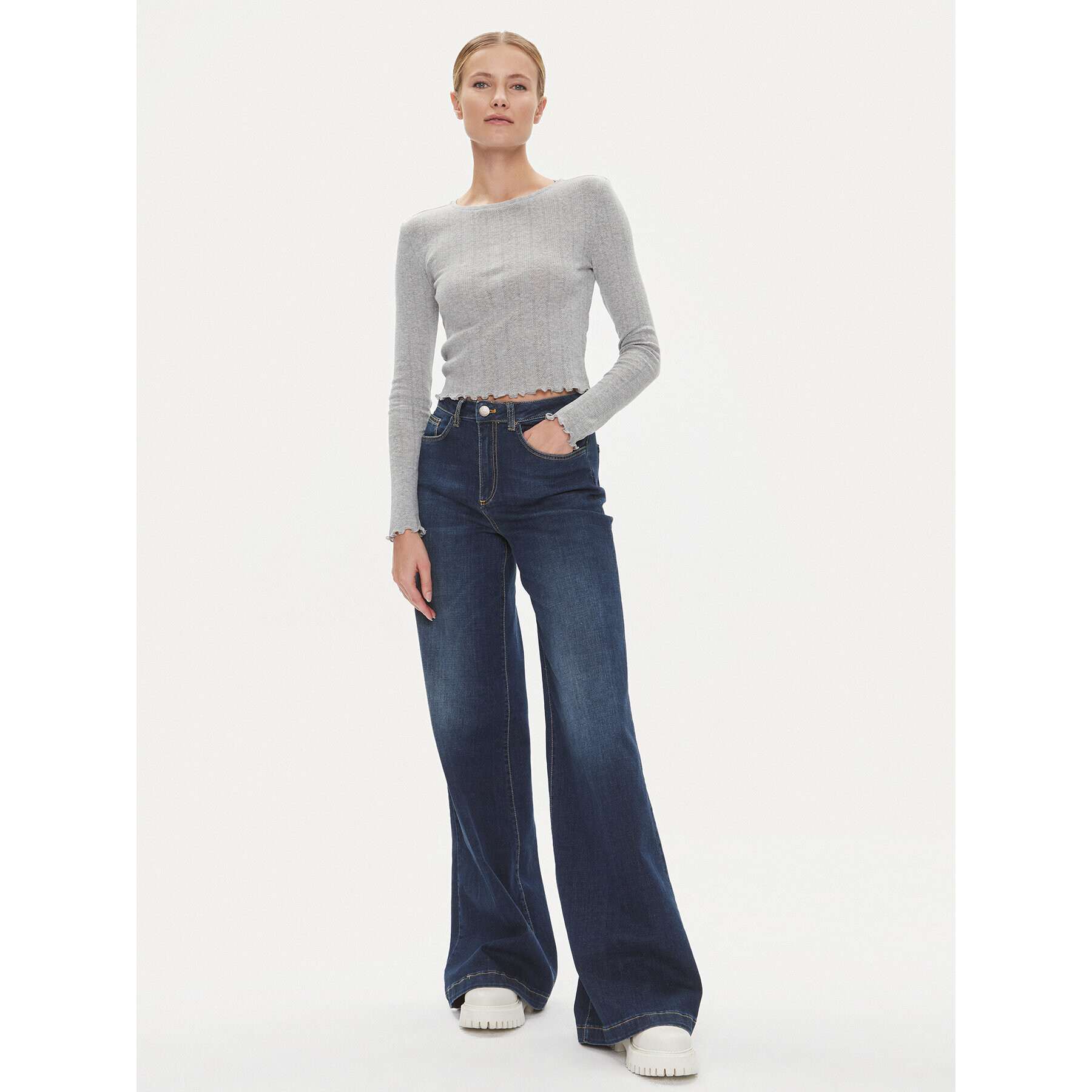 Noisy May Блуза Judy 27030919 Сив Slim Fit - Pepit.bg