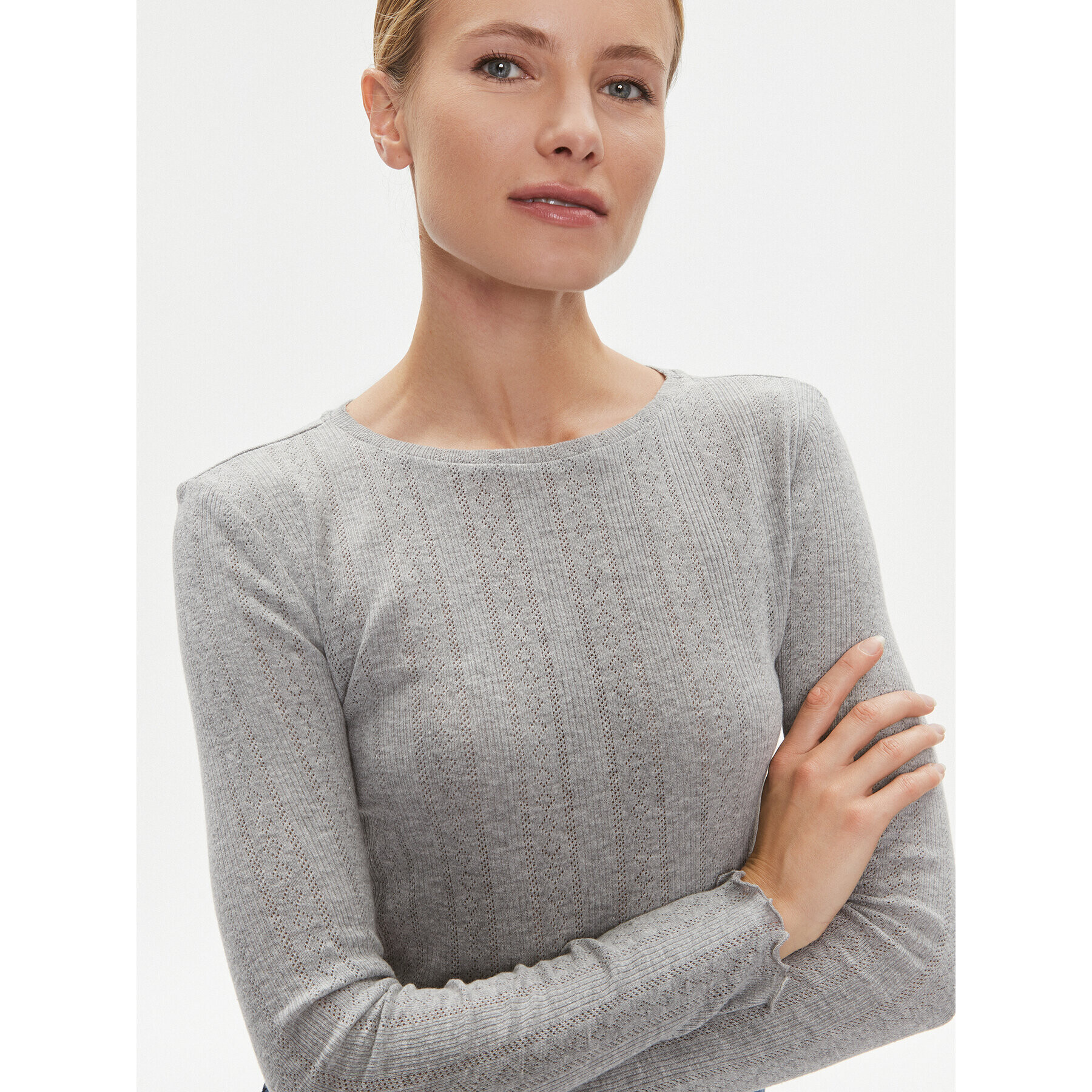 Noisy May Блуза Judy 27030919 Сив Slim Fit - Pepit.bg