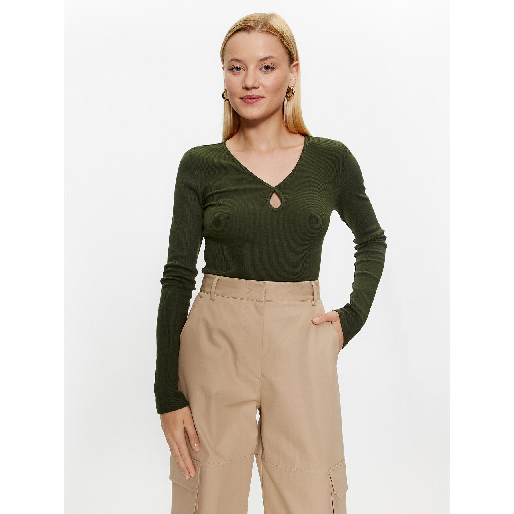 Noisy May Блуза Maya 27026248 Зелен Slim Fit - Pepit.bg