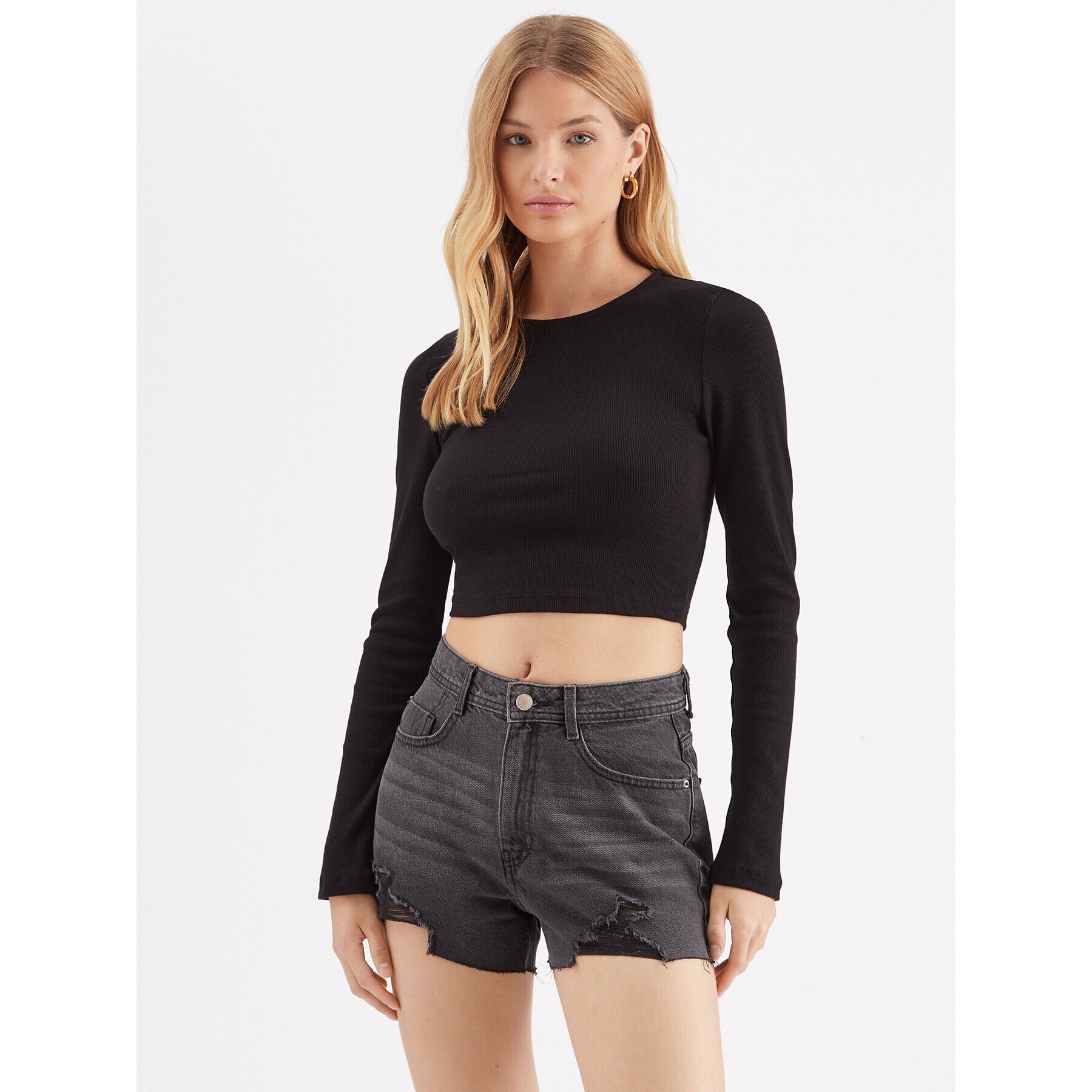 Noisy May Блуза Maya 27027280 Черен Slim Fit - Pepit.bg