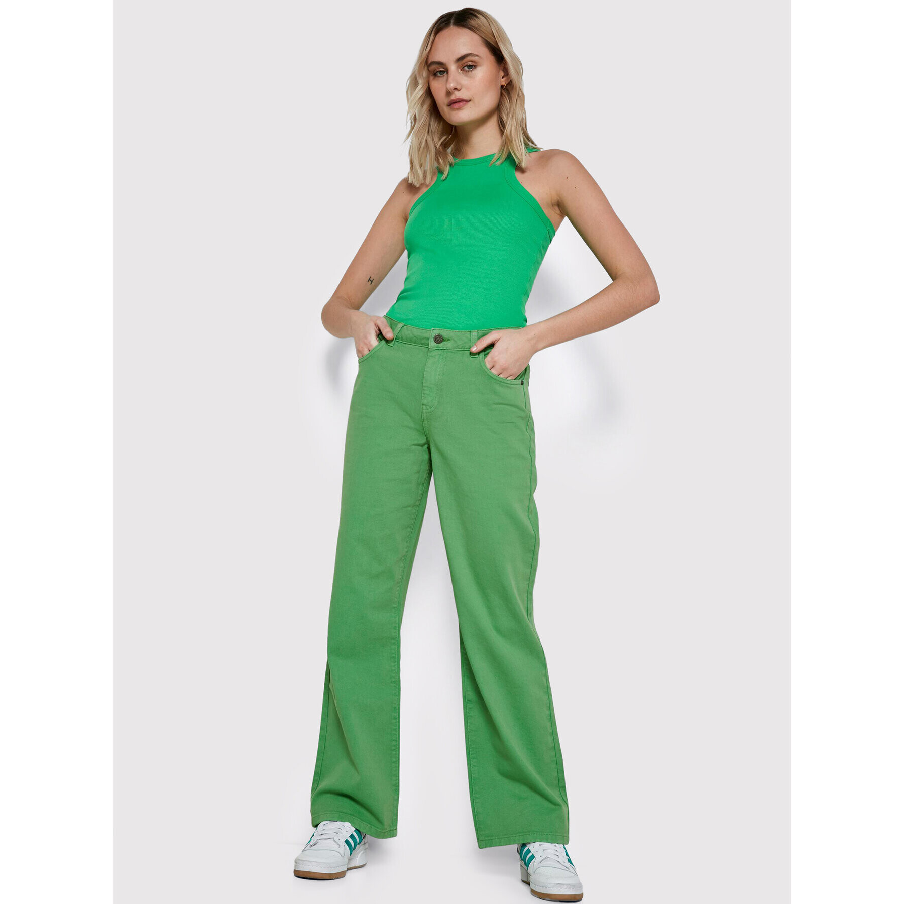 Noisy May Дънки Amanda 27020823 Зелен Regular Fit - Pepit.bg