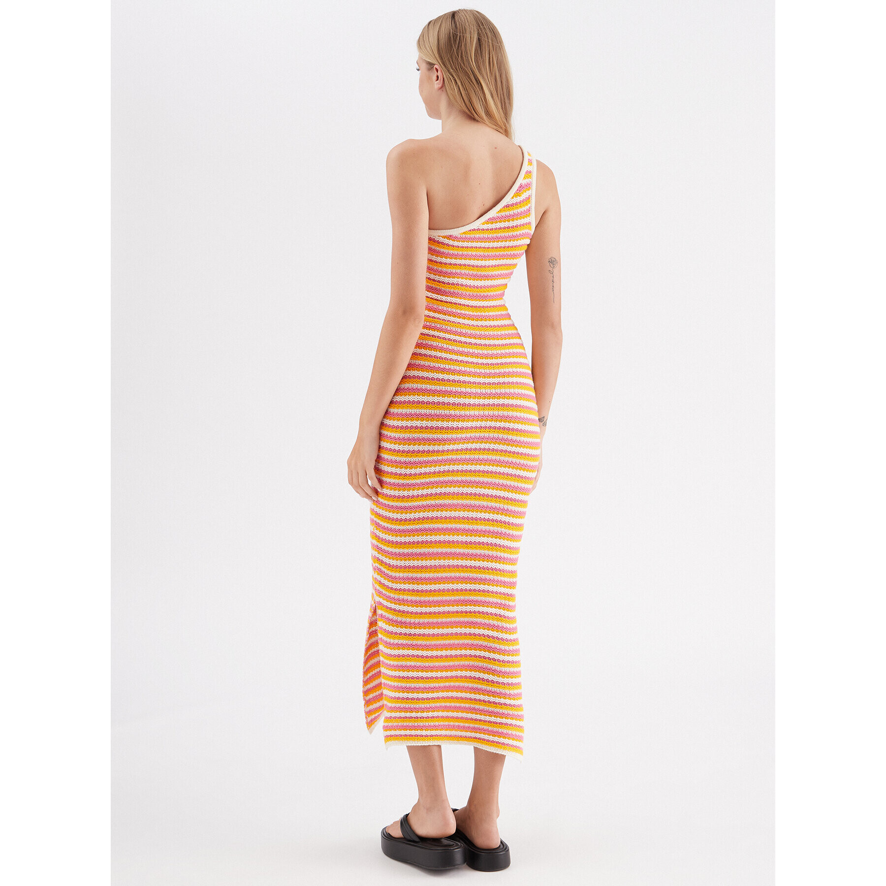 Noisy May Плетена рокля Dee 27025840 Бял Slim Fit - Pepit.bg