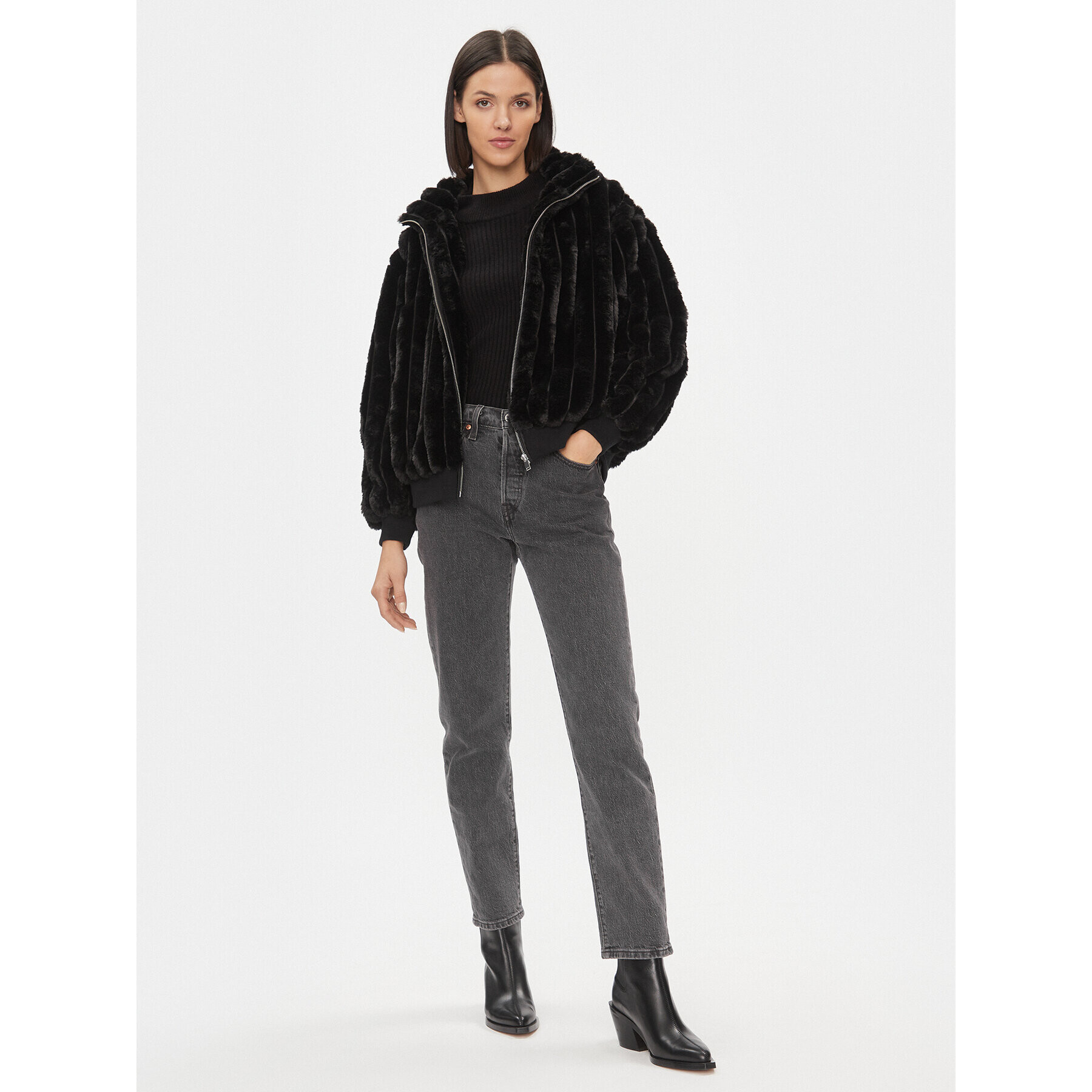 Noisy May Преходно яке 27028524 Черен Regular Fit - Pepit.bg