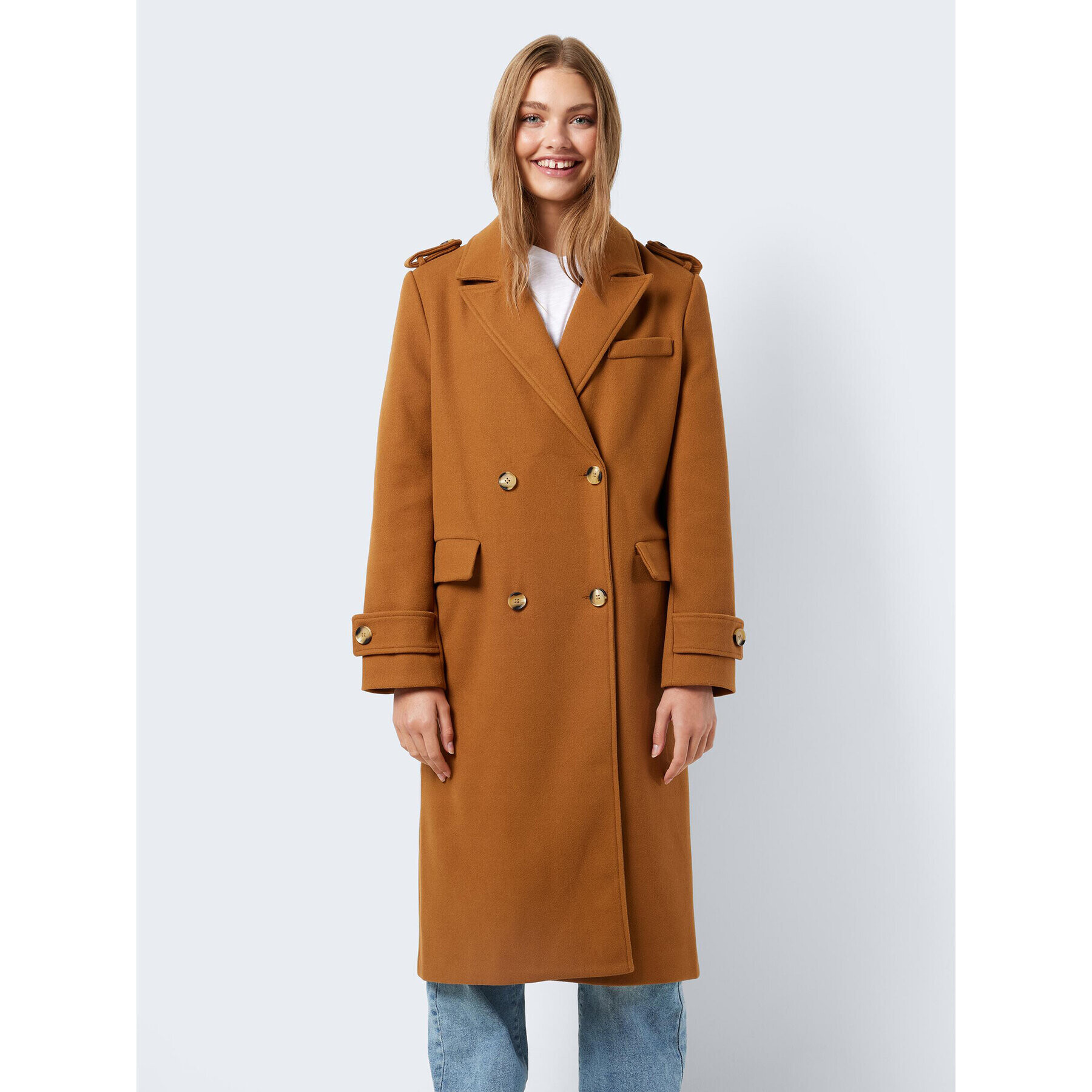 Noisy May Преходно палто 27026542 Кафяв Regular Fit - Pepit.bg
