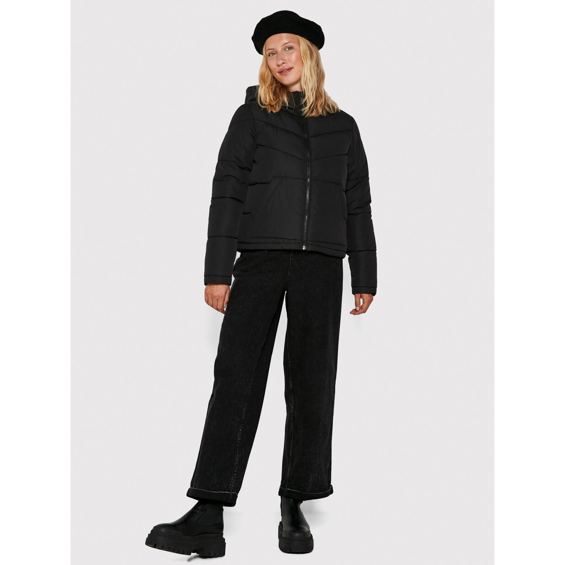 Noisy May Пухено яке Dalcon 27017056 Черен Regular Fit - Pepit.bg