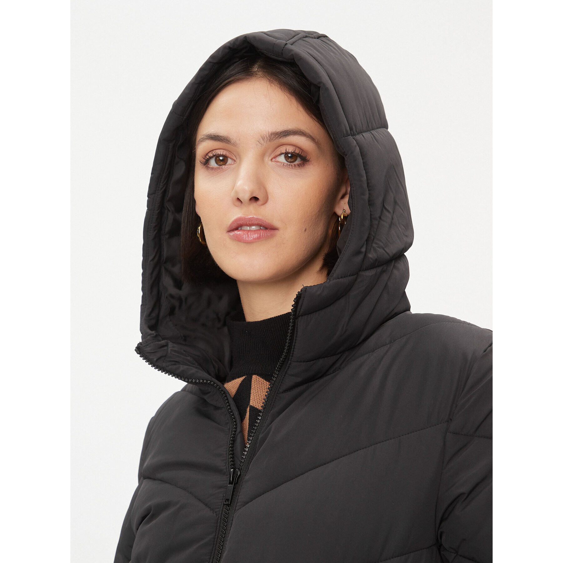 Noisy May Пухено яке 27026538 Черен Regular Fit - Pepit.bg