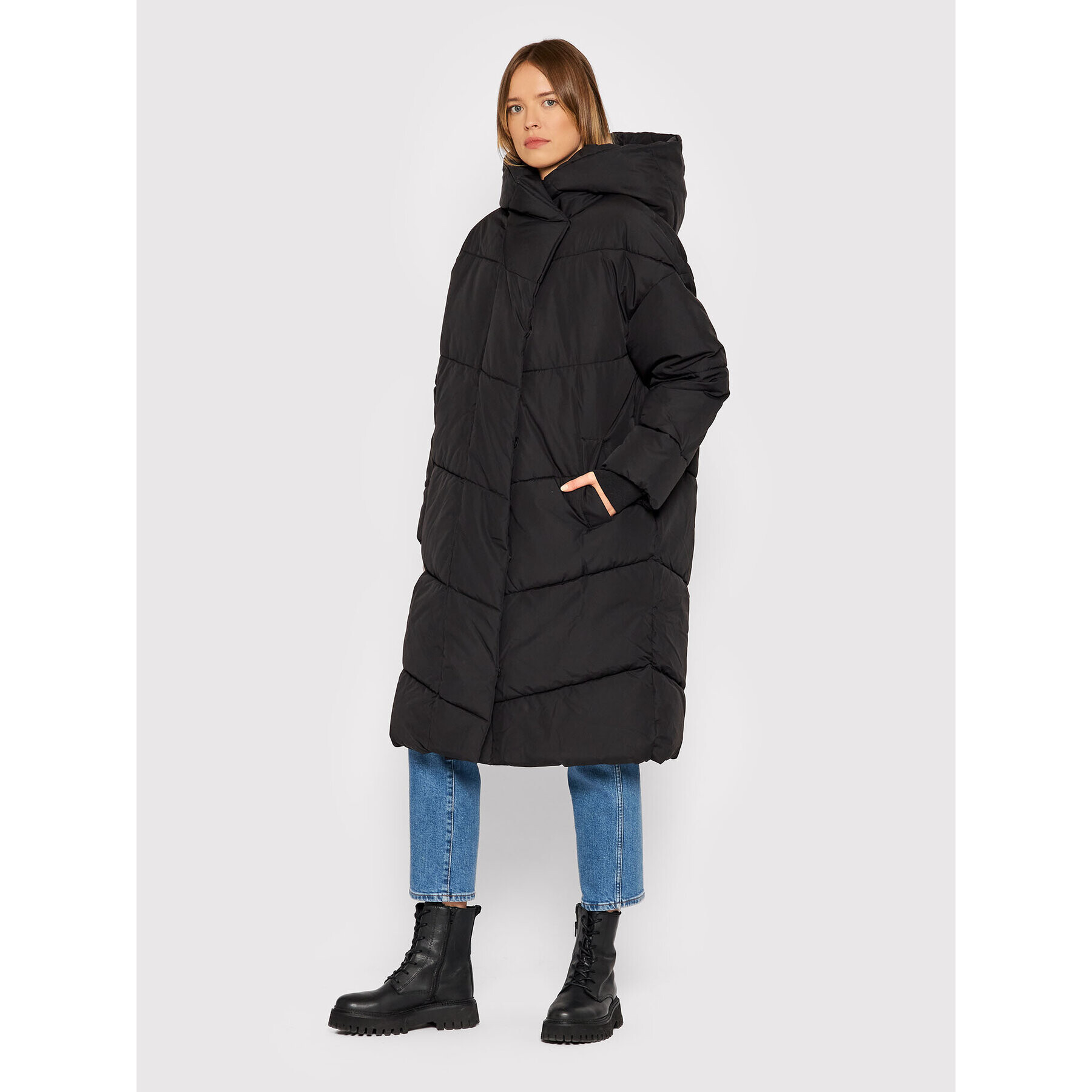Noisy May Пухено яке Tally 27017065 Черен Oversize - Pepit.bg