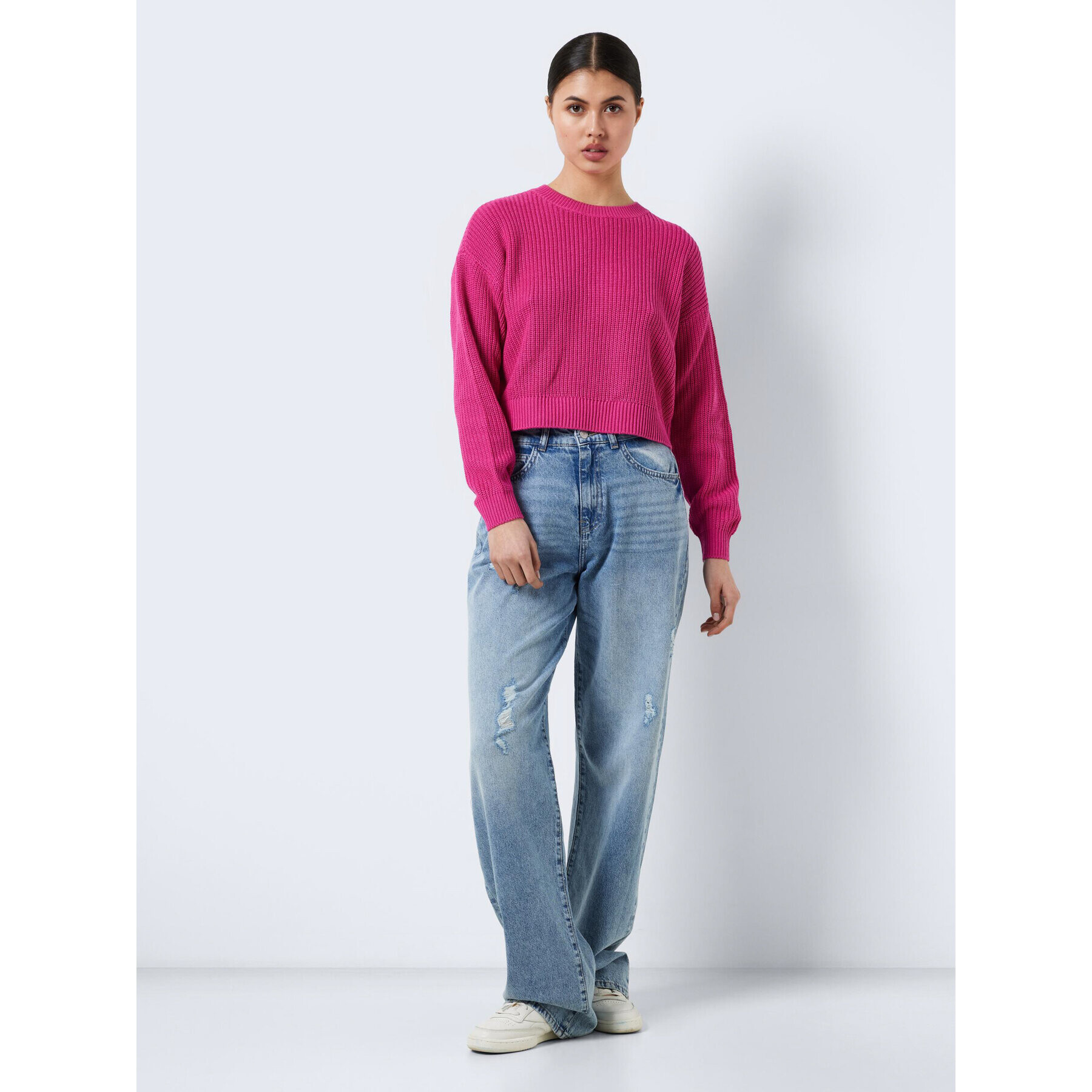 Noisy May Пуловер Maysa 27021536 Розов Relaxed Fit - Pepit.bg