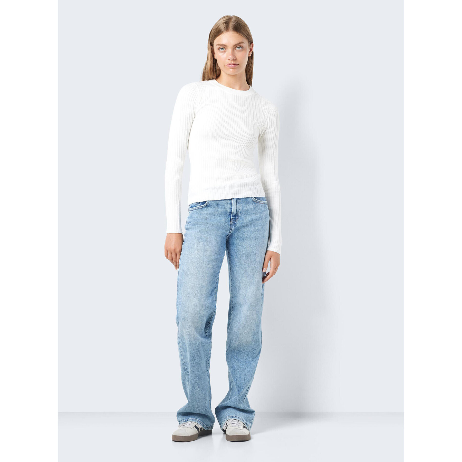 Noisy May Пуловер Ship 27020928 Екрю Slim Fit - Pepit.bg