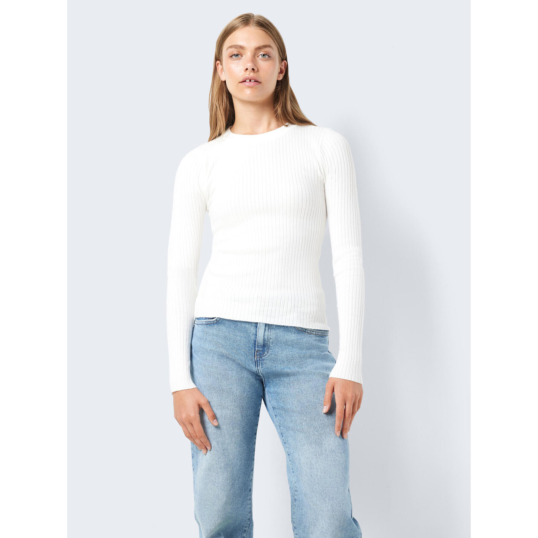 Noisy May Пуловер Ship 27020928 Екрю Slim Fit - Pepit.bg