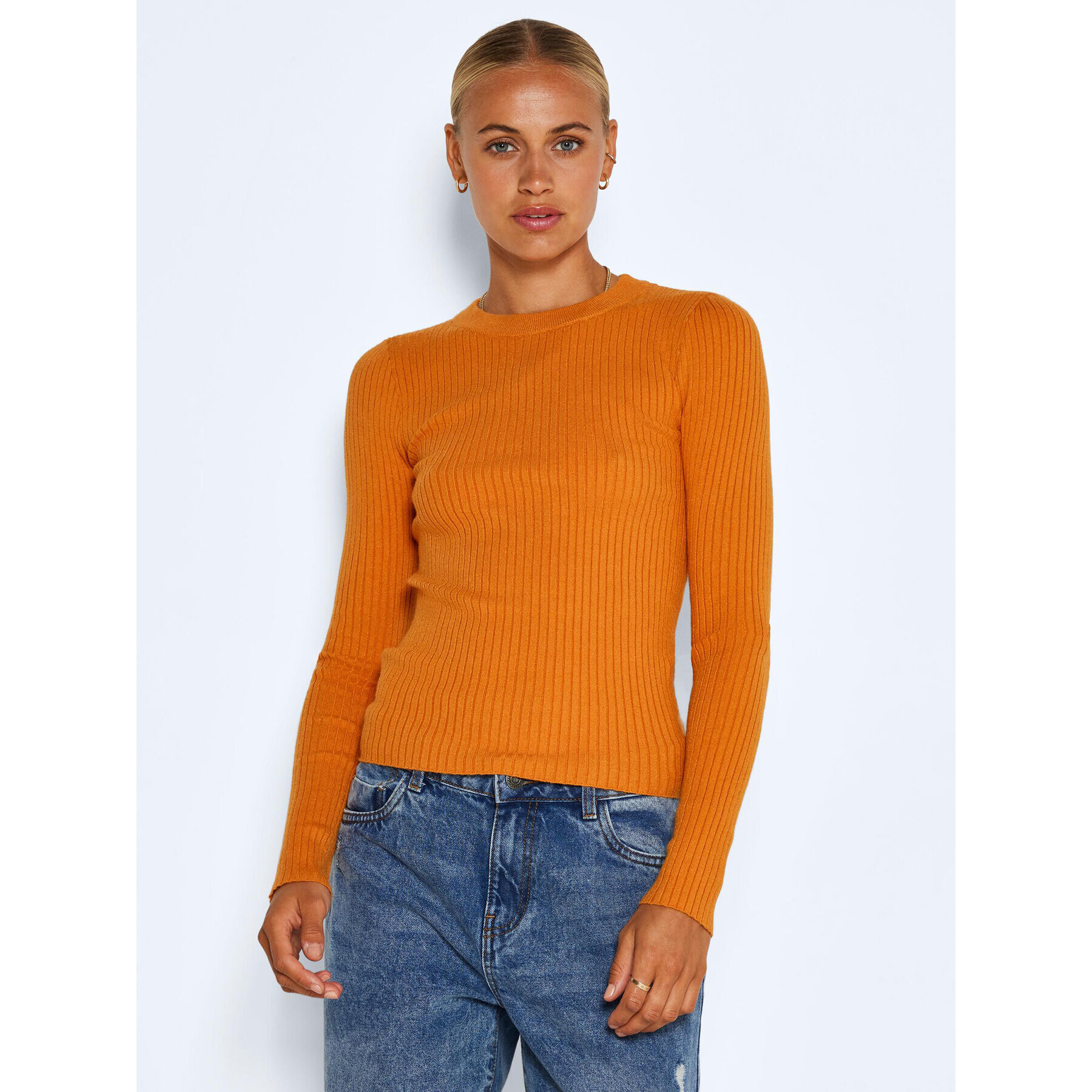 Noisy May Пуловер Ship 27020928 Оранжев Slim Fit - Pepit.bg