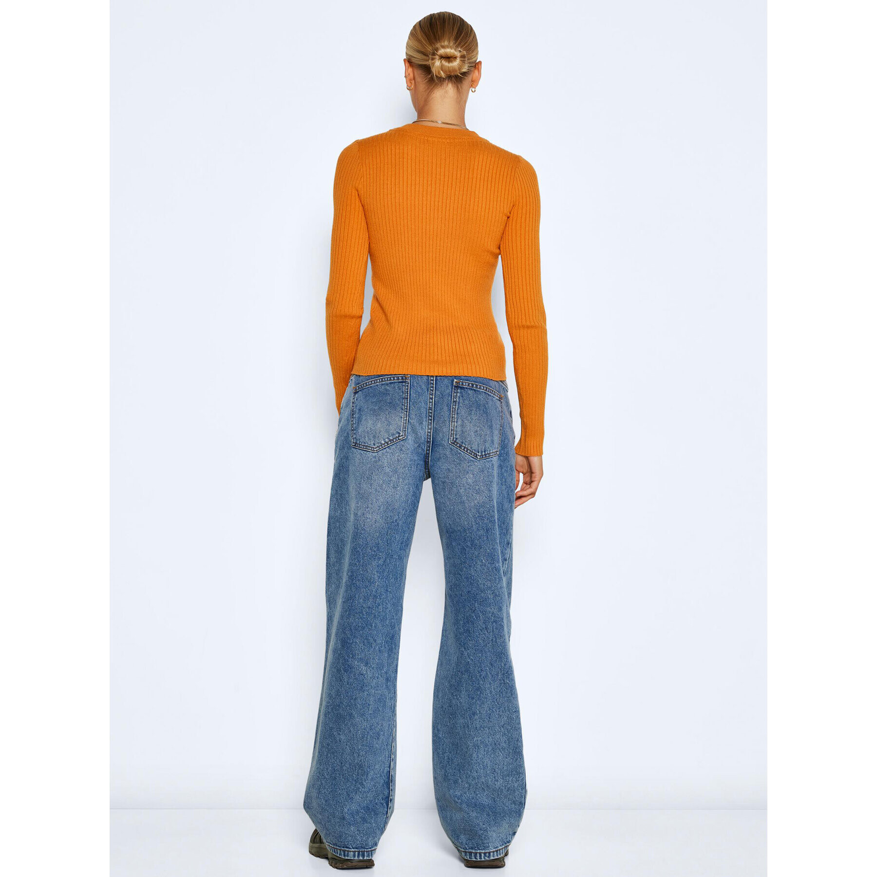 Noisy May Пуловер Ship 27020928 Оранжев Slim Fit - Pepit.bg