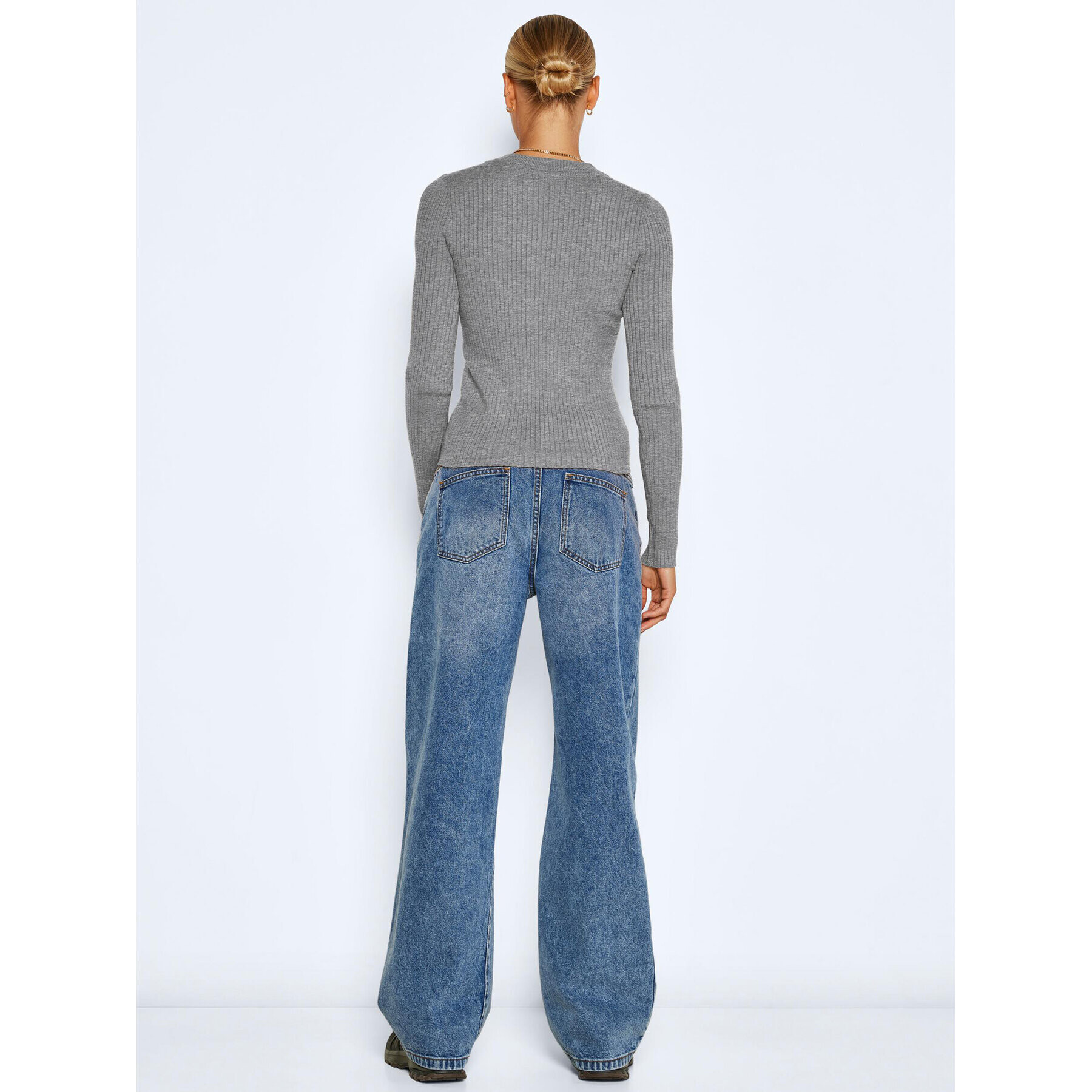 Noisy May Пуловер Ship 27020928 Сив Slim Fit - Pepit.bg