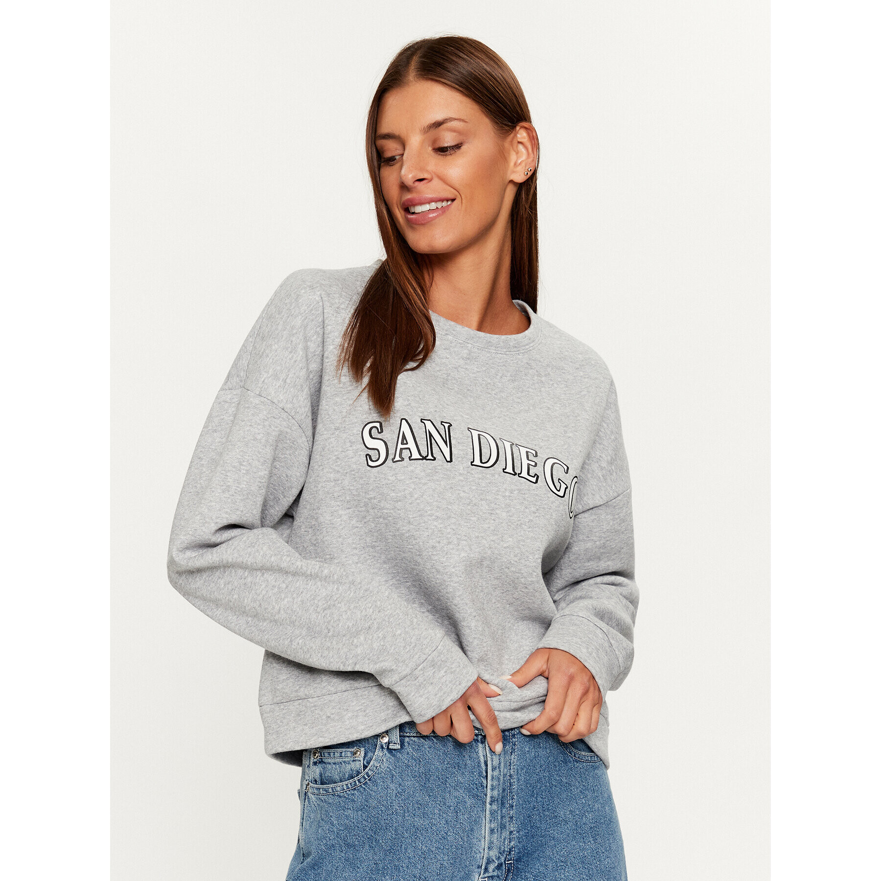 Noisy May Суитшърт 27027539 Сив Loose Fit - Pepit.bg