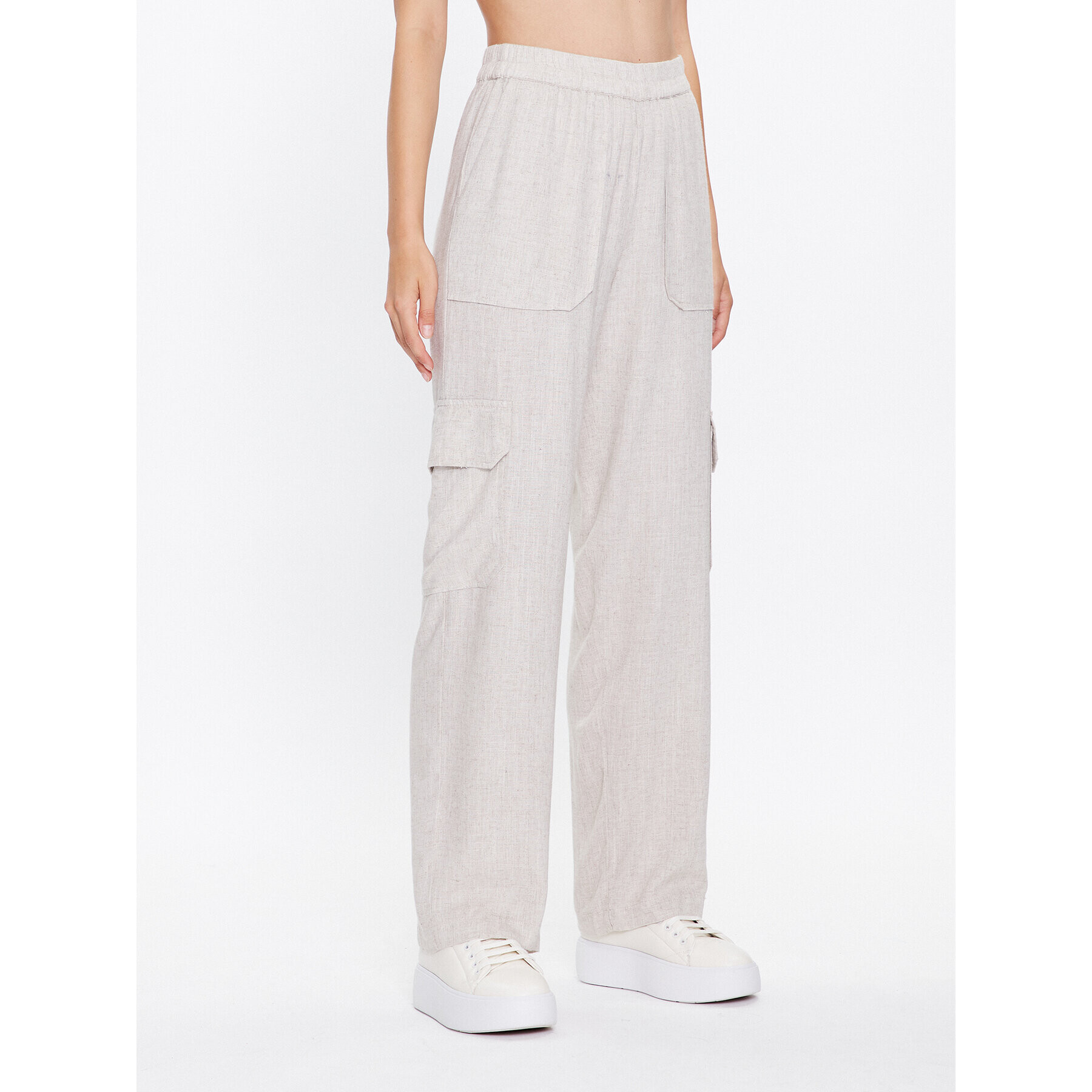 Noisy May Текстилни панталони Leilani 27027794 Бежов Regular Fit - Pepit.bg