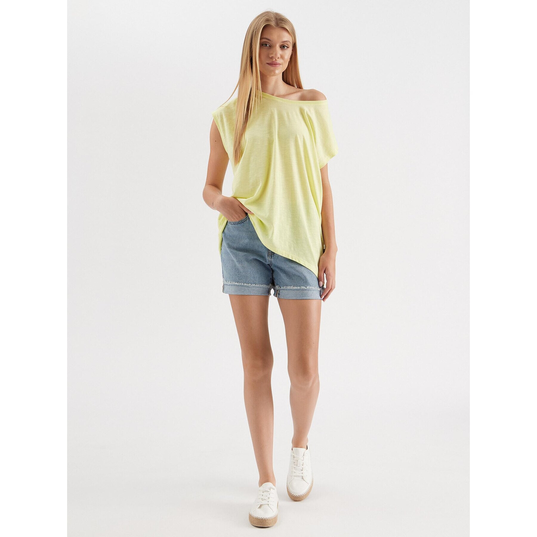 Noisy May Тишърт Mathilde 27002573 Жълт Oversize - Pepit.bg