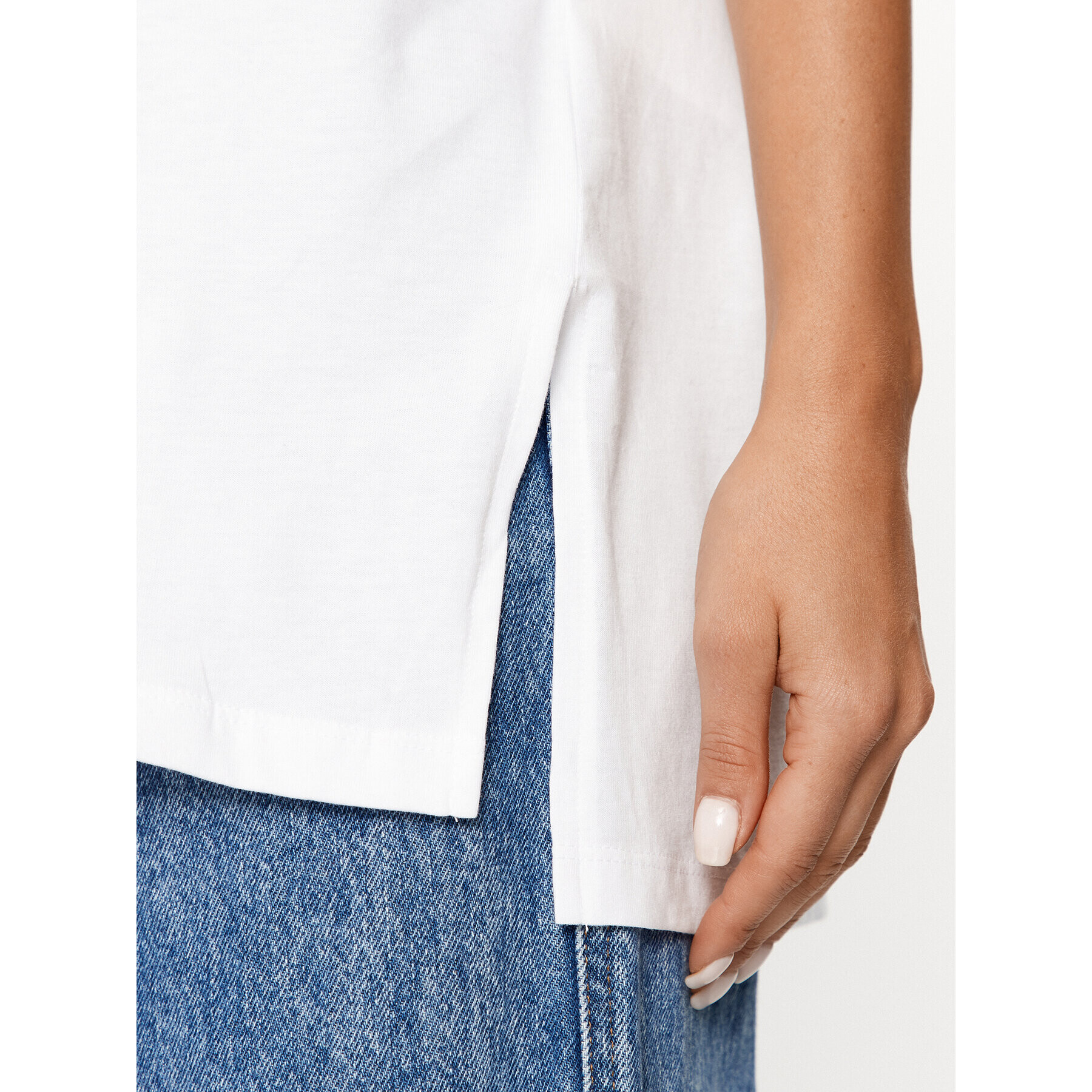 Noisy May Тишърт Curly 27029688 Бял Oversize - Pepit.bg