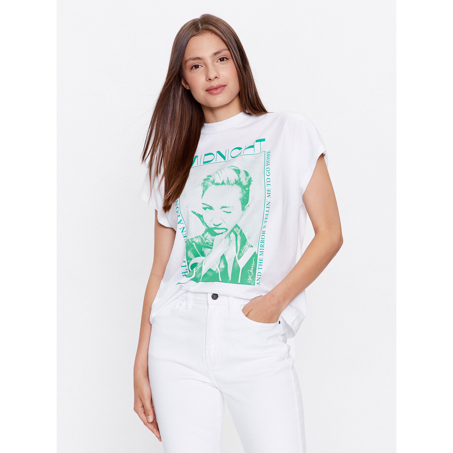 Noisy May Тишърт Hailey 27025632 Бял Regular Fit - Pepit.bg