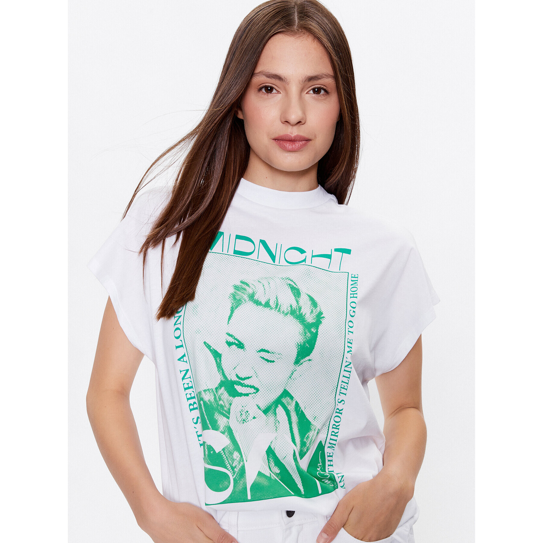 Noisy May Тишърт Hailey 27025632 Бял Regular Fit - Pepit.bg
