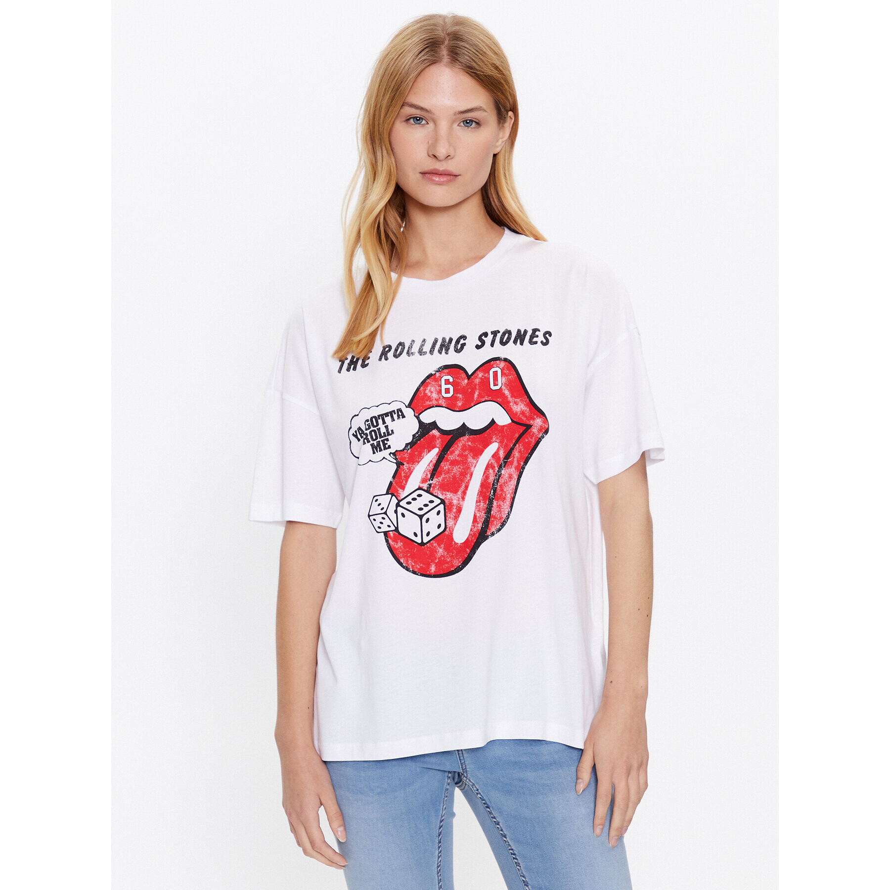 Noisy May Тишърт Ida 27021529 Бял Loose Fit - Pepit.bg