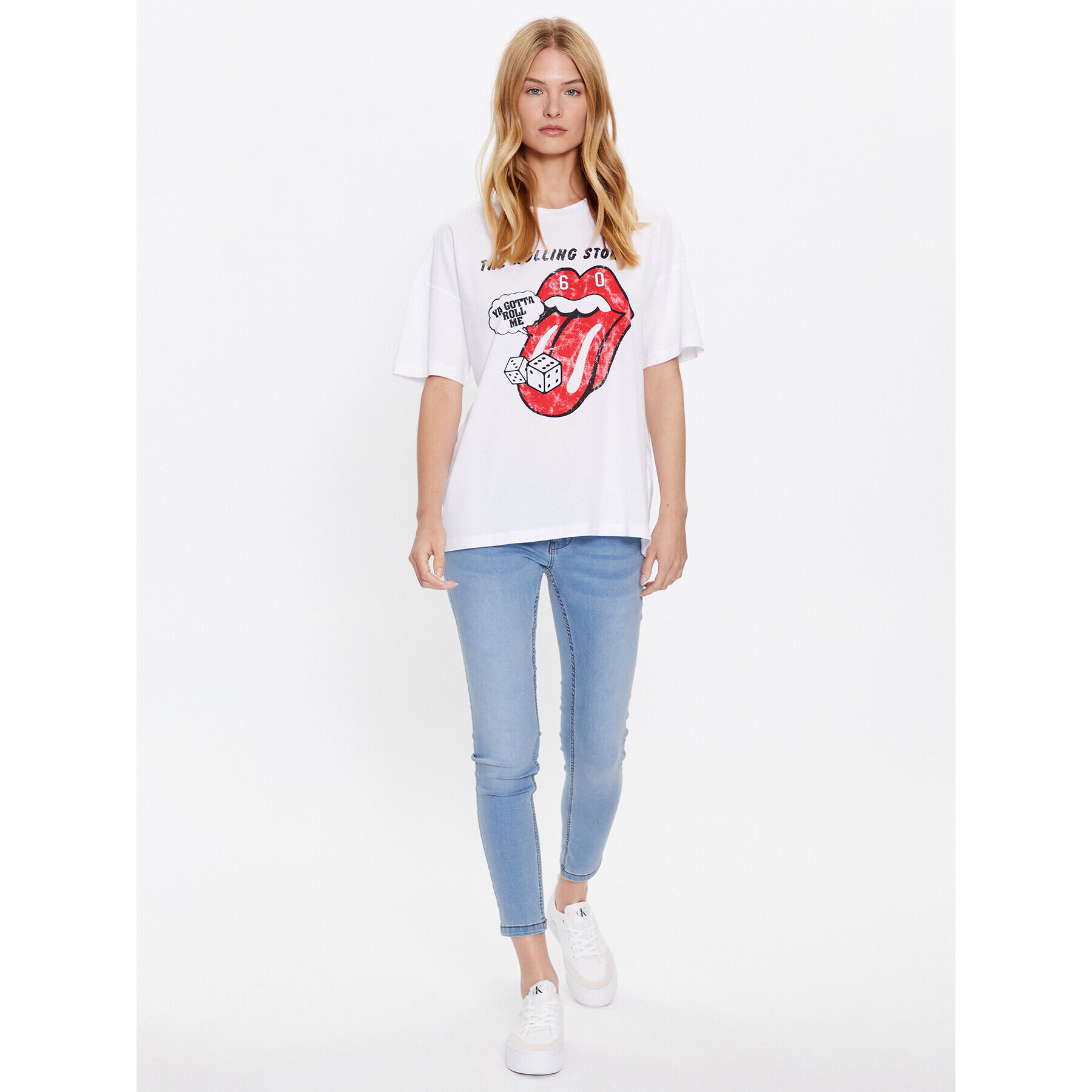 Noisy May Тишърт Ida 27021529 Бял Loose Fit - Pepit.bg
