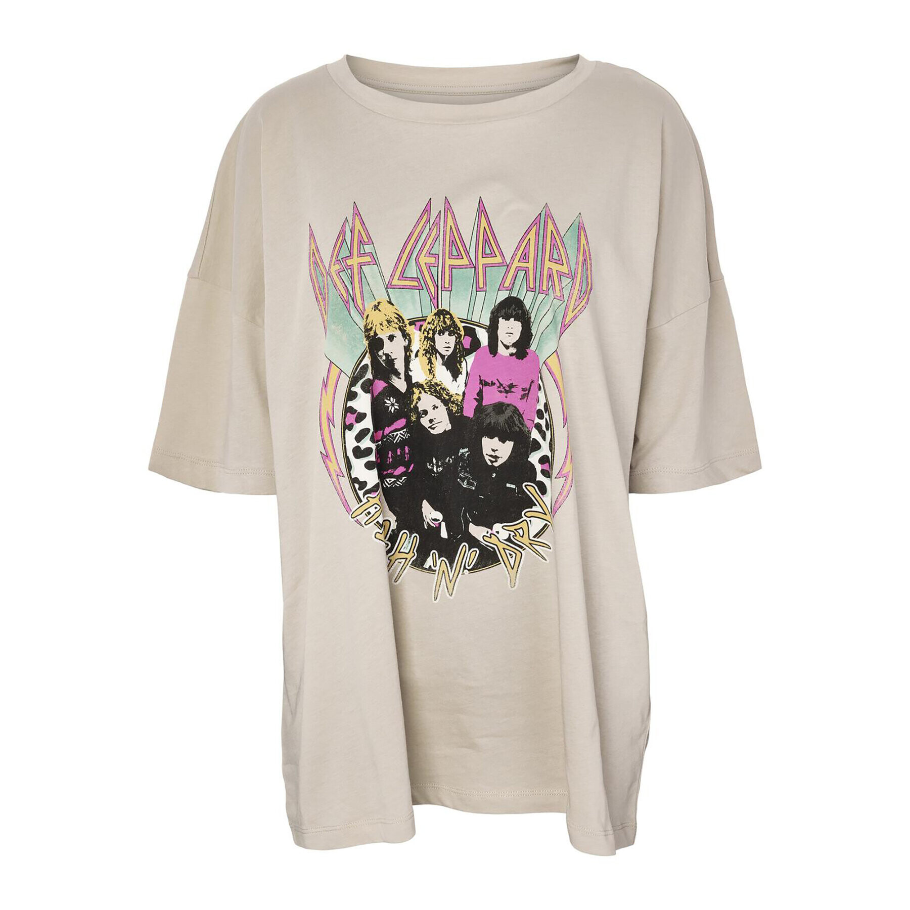 Noisy May Тишърт Ida 27024415 Бежов Oversize - Pepit.bg