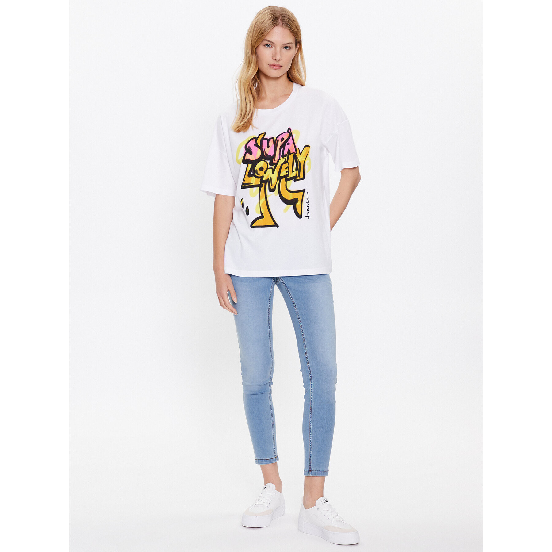 Noisy May Тишърт Ida 27024415 Бял Oversize - Pepit.bg