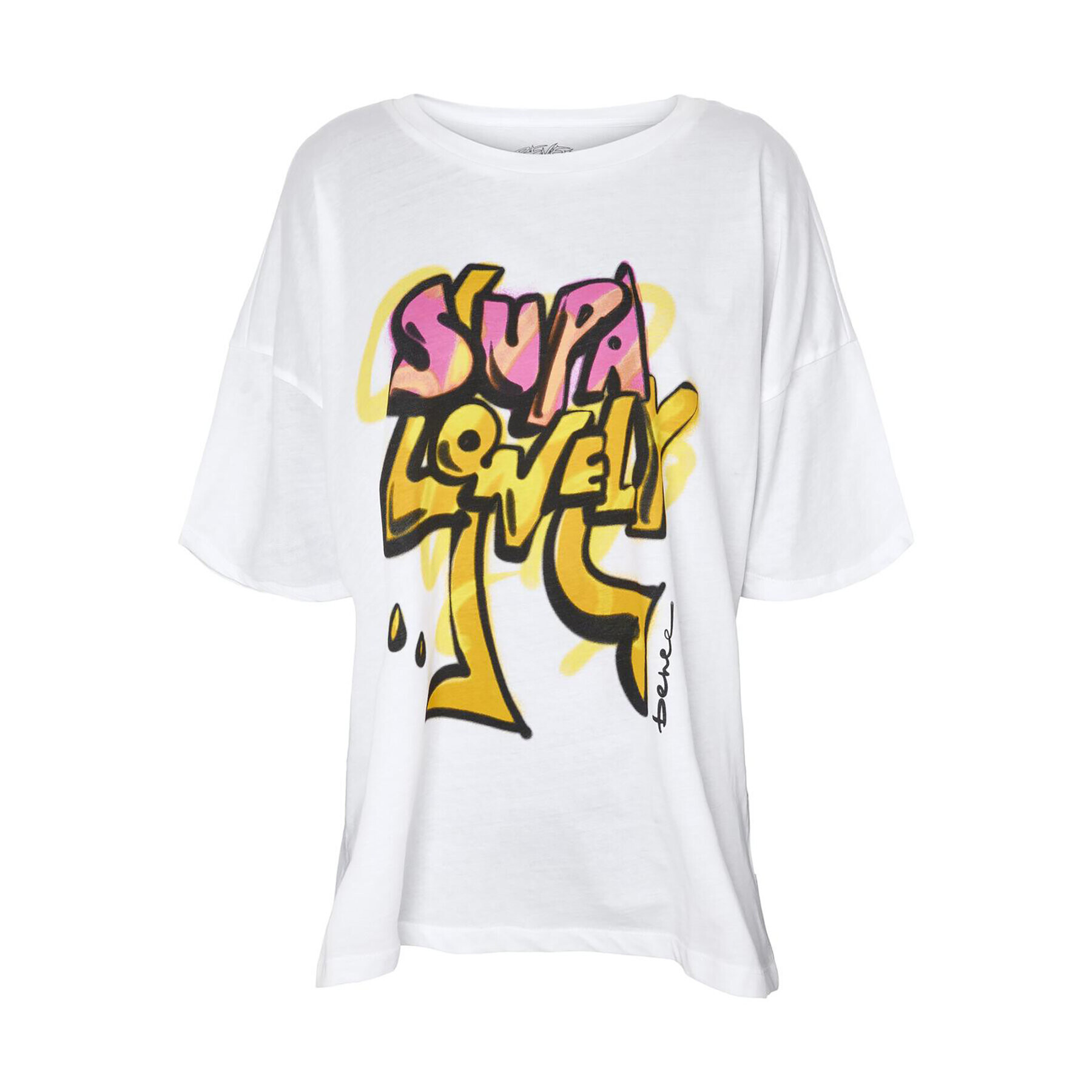 Noisy May Тишърт Ida 27024415 Бял Oversize - Pepit.bg
