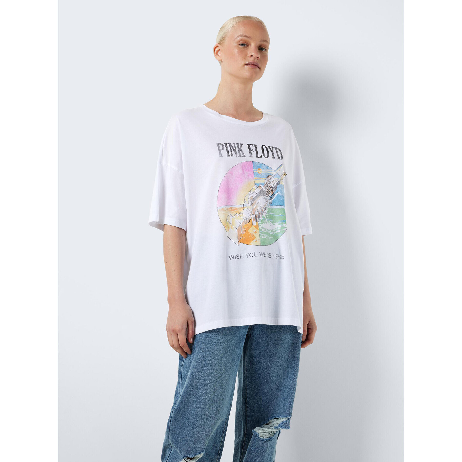 Noisy May Тишърт Ida 27028377 Бял Relaxed Fit - Pepit.bg