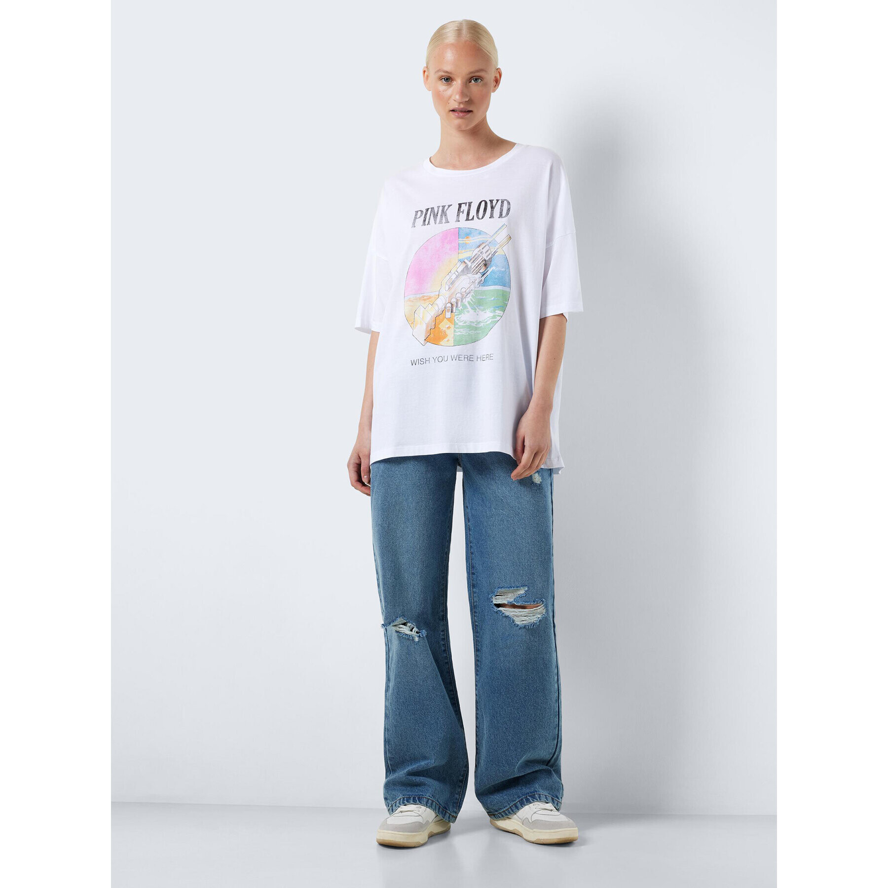 Noisy May Тишърт Ida 27028377 Бял Relaxed Fit - Pepit.bg