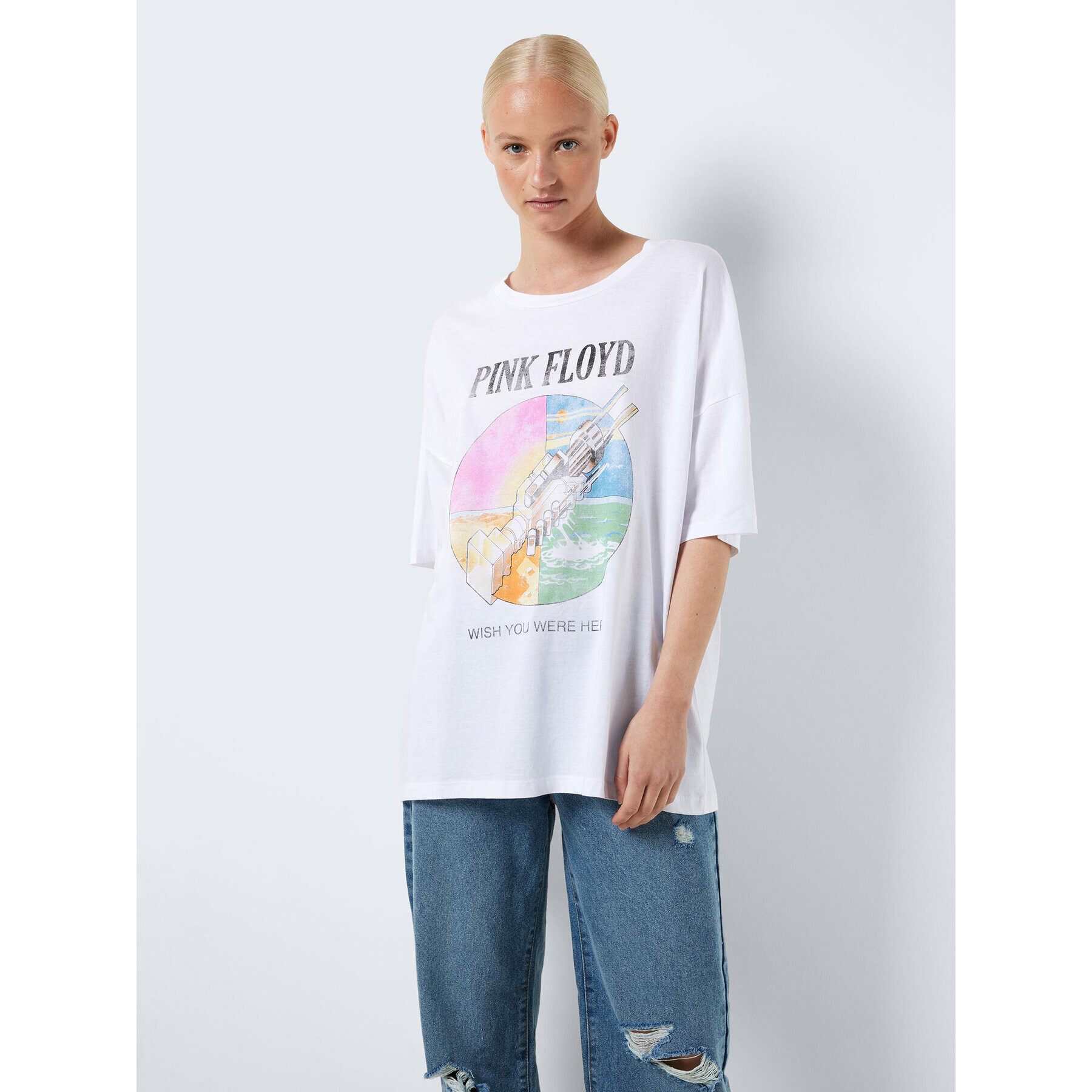 Noisy May Тишърт Ida 27028377 Бял Relaxed Fit - Pepit.bg