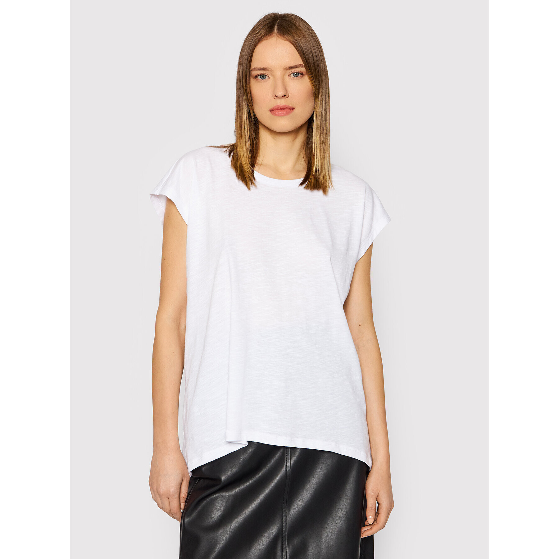 Noisy May Тишърт Mathilde 27002573 Бял Oversize - Pepit.bg