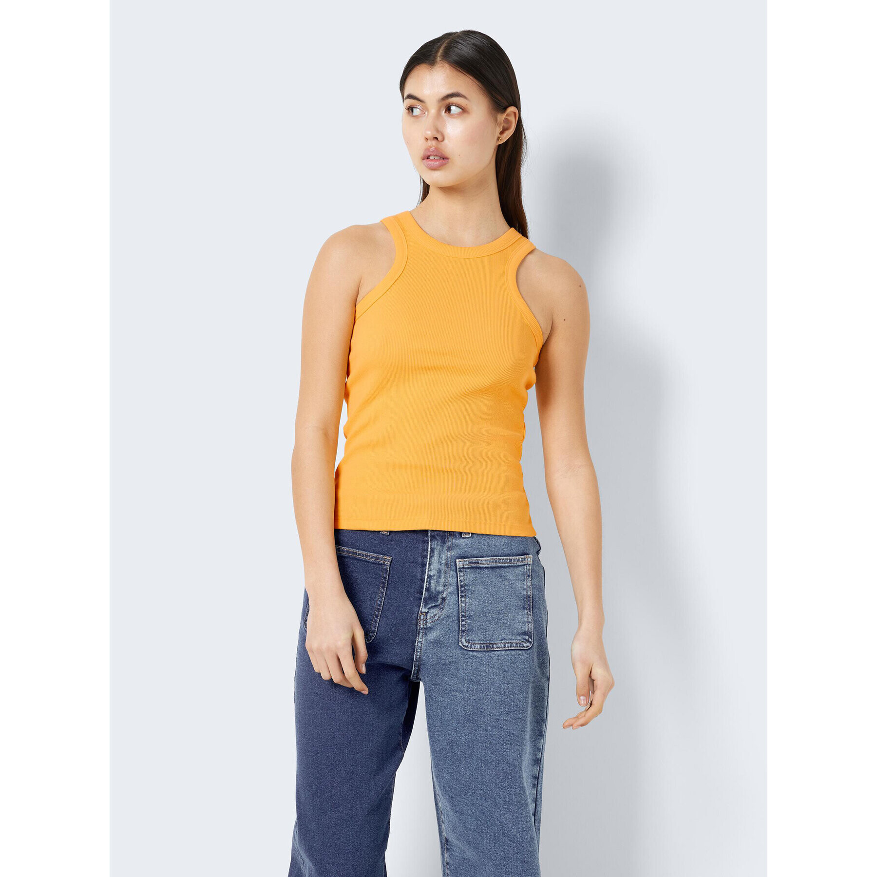 Noisy May топ Maya 27020871 Жълт Slim Fit - Pepit.bg