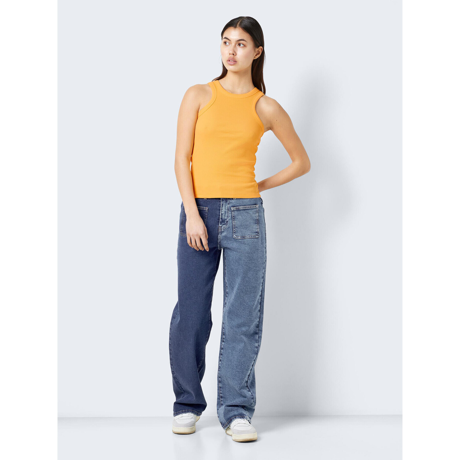 Noisy May топ Maya 27020871 Жълт Slim Fit - Pepit.bg