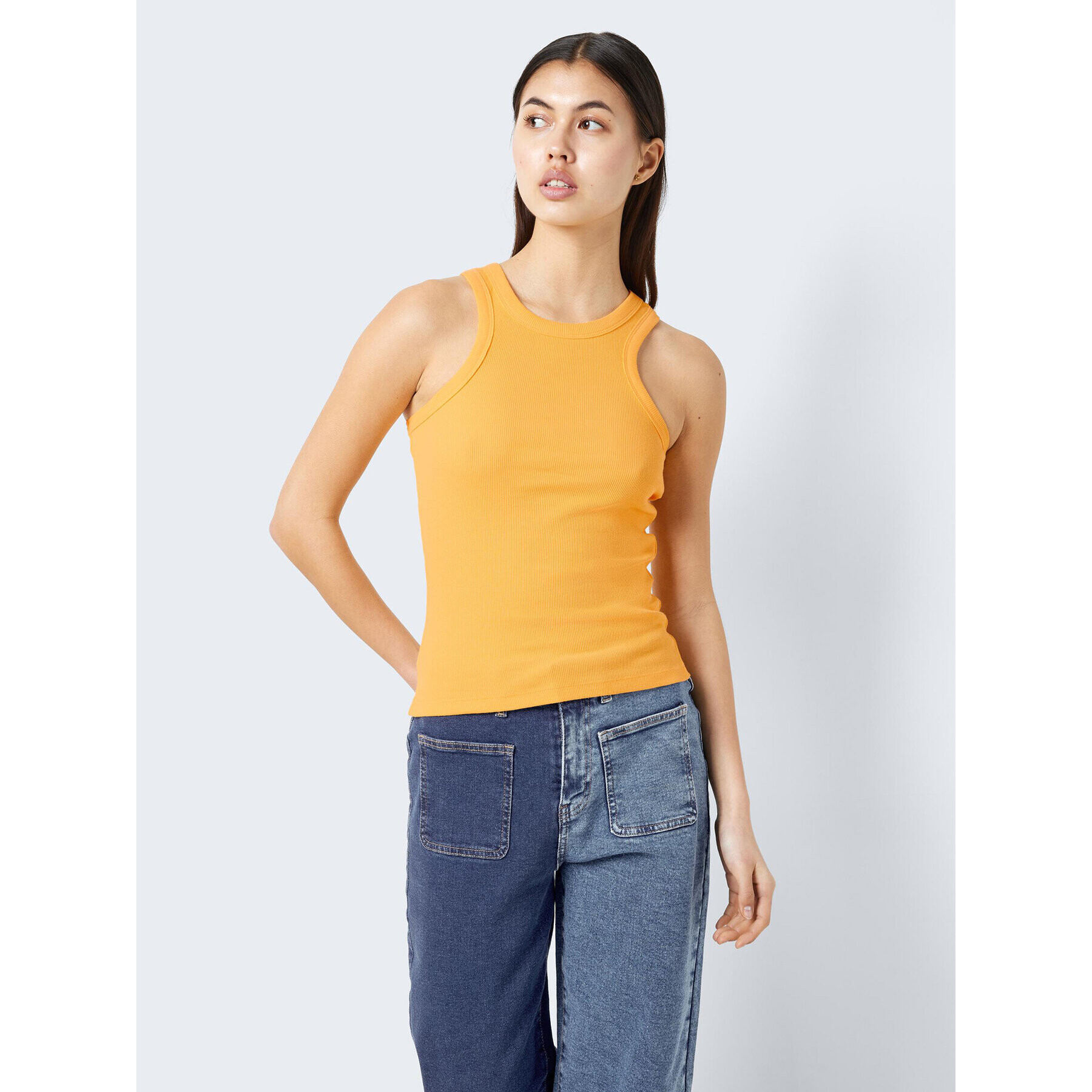 Noisy May топ Maya 27020871 Жълт Slim Fit - Pepit.bg