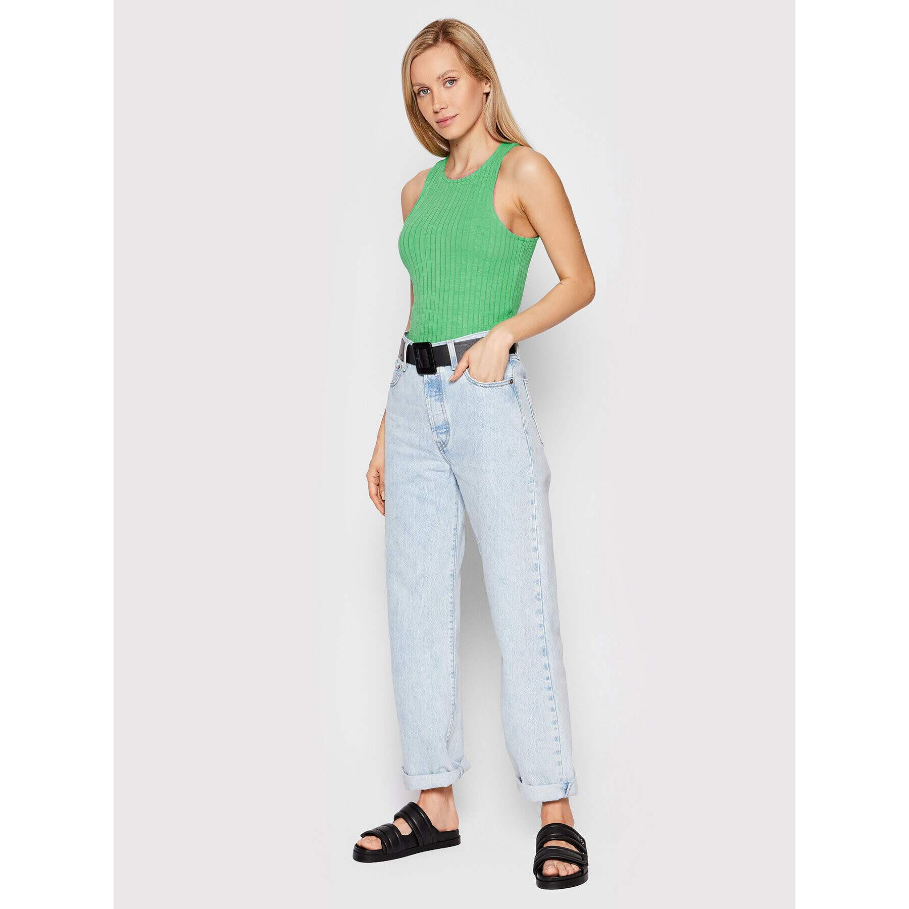 Noisy May топ Paula 27020865 Зелен Slim Fit - Pepit.bg