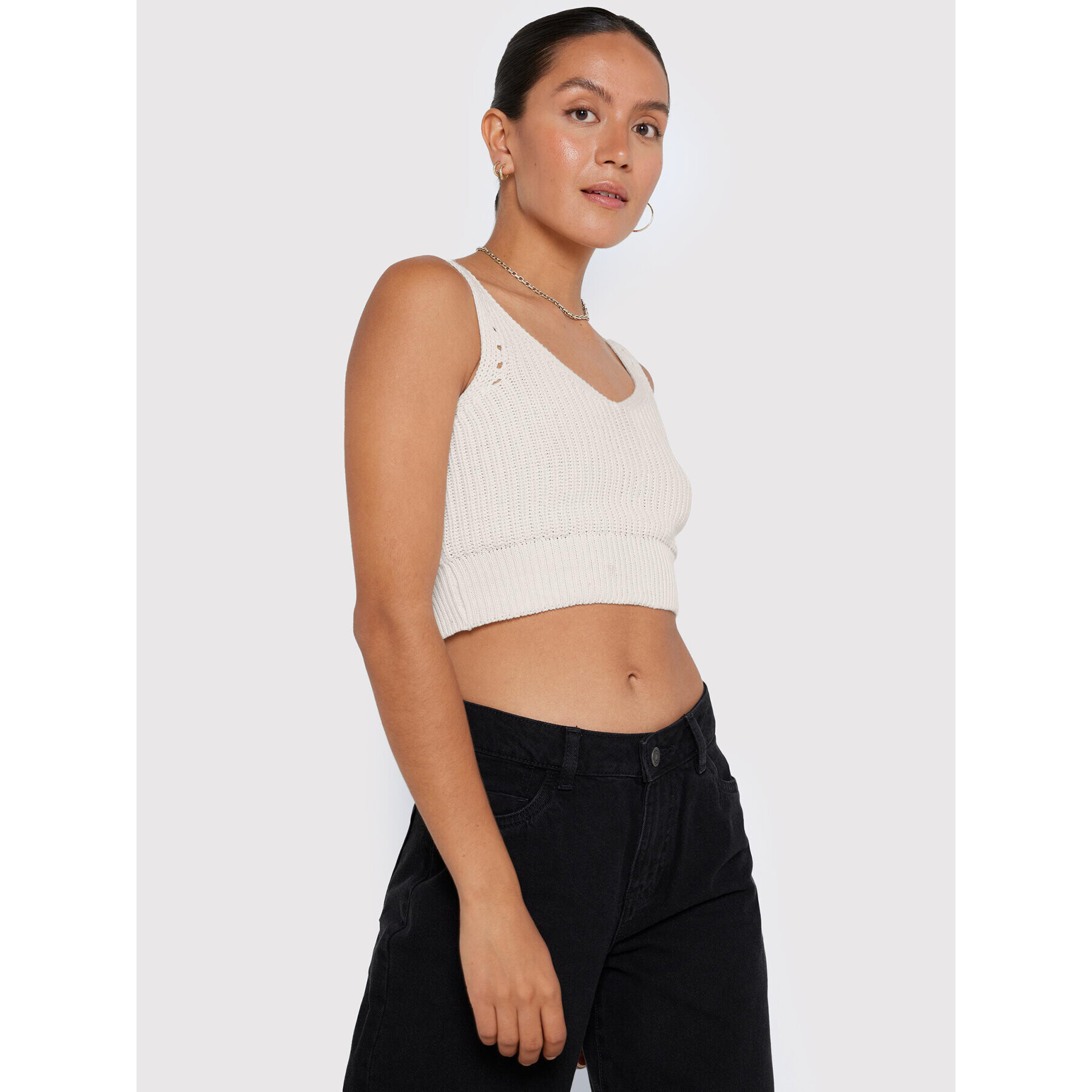 Noisy May топ Sara 27020432 Бял Slim Fit - Pepit.bg