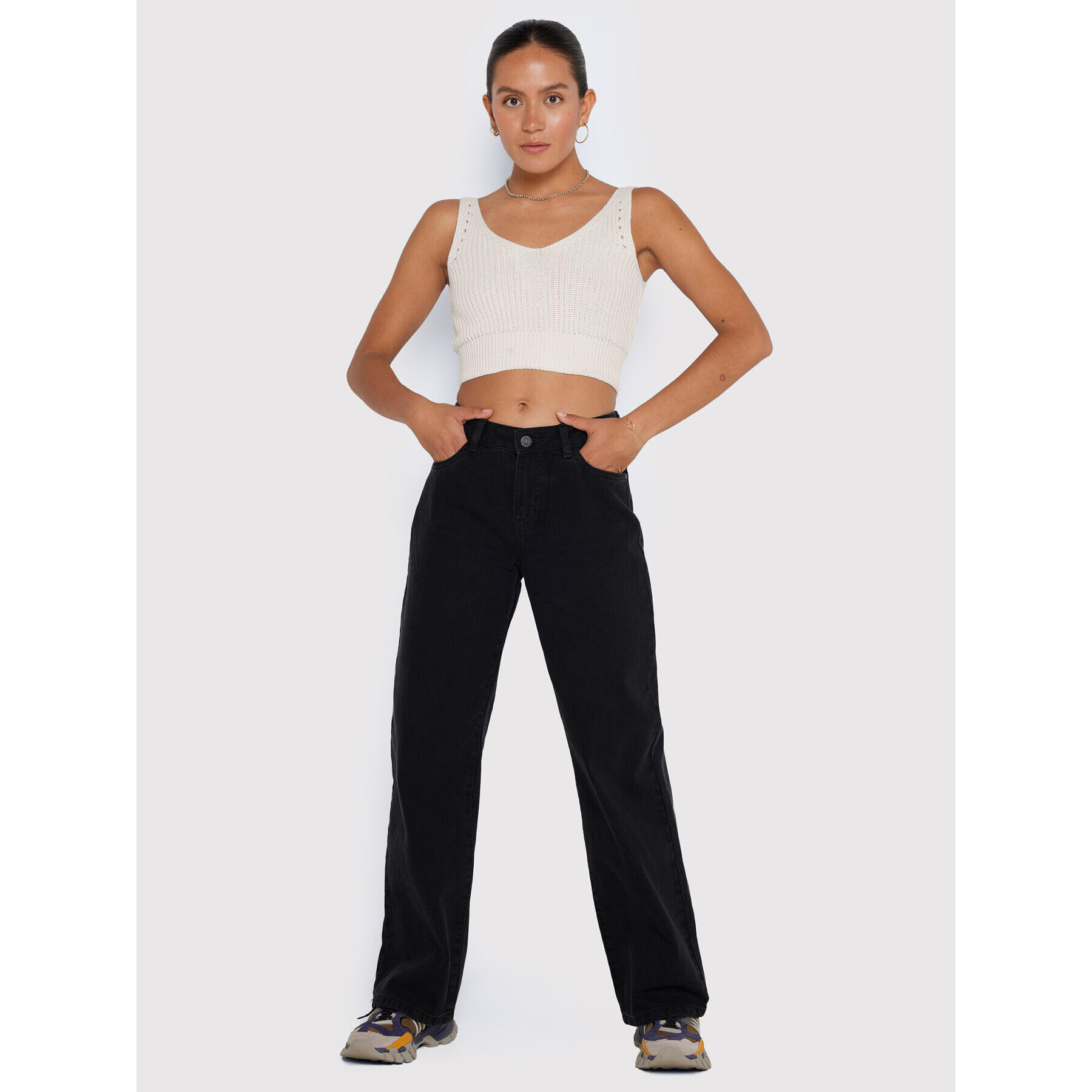 Noisy May топ Sara 27020432 Бял Slim Fit - Pepit.bg