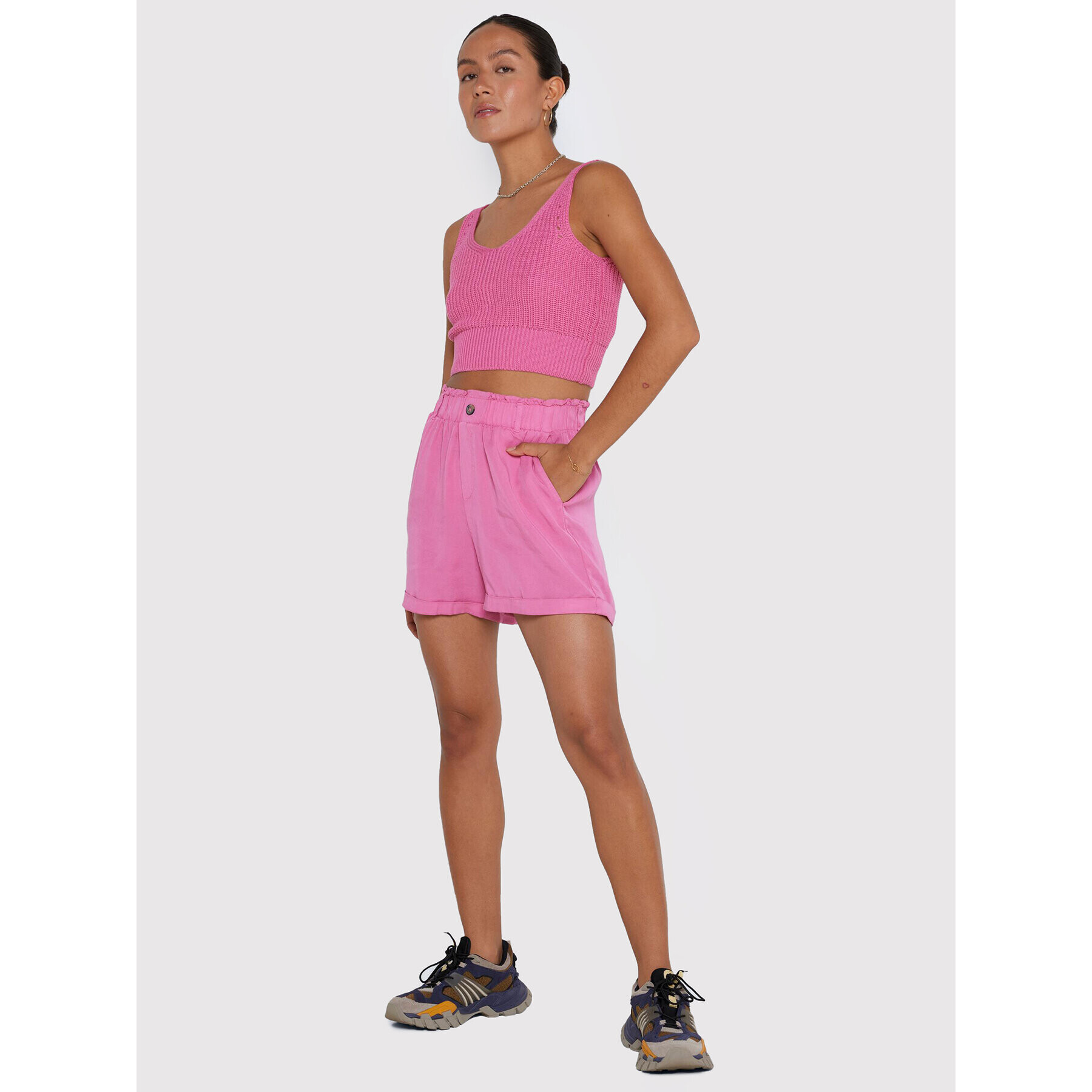Noisy May топ Sara 27020432 Розов Slim Fit - Pepit.bg