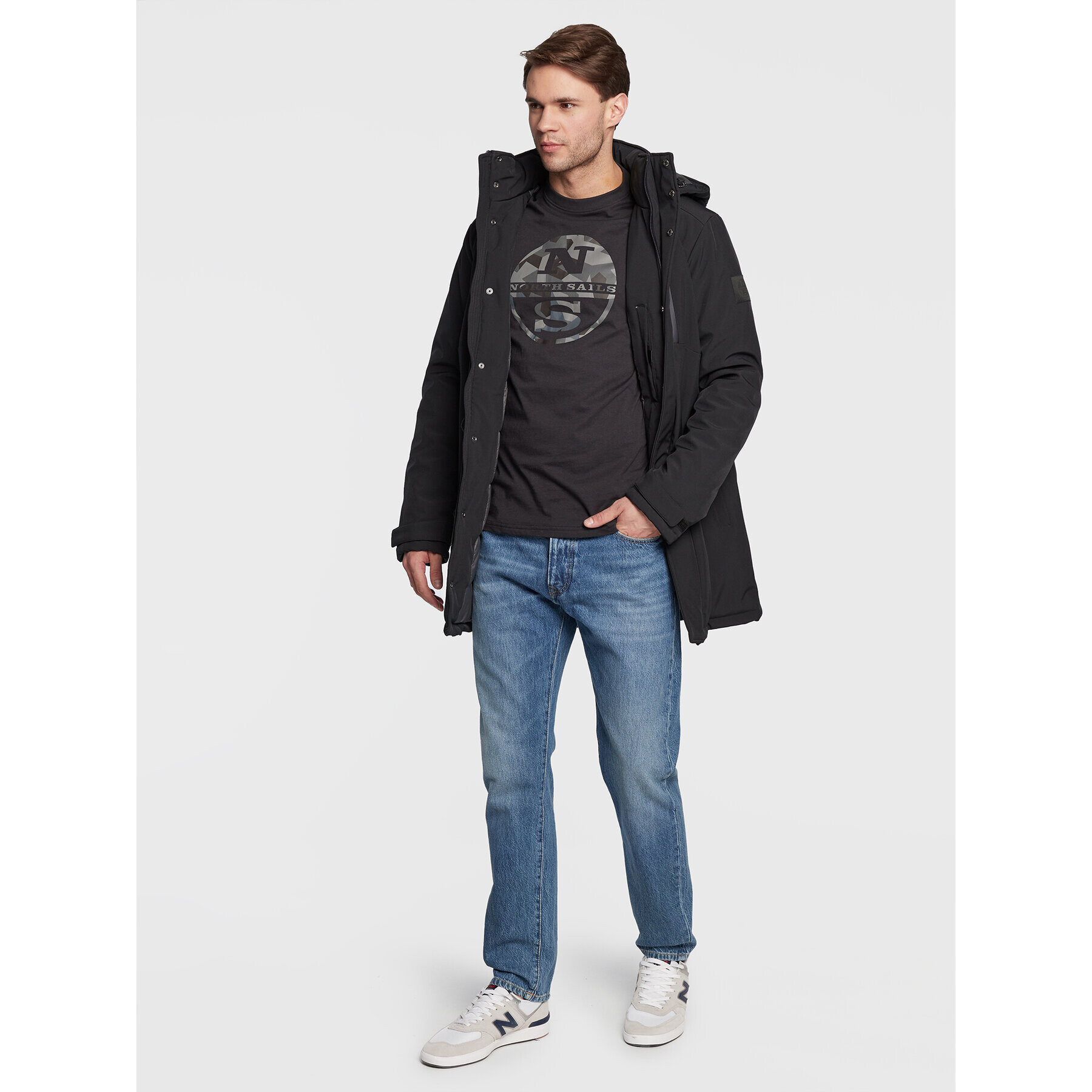 North Sails Парка Varberg 603154 Черен Regular Fit - Pepit.bg