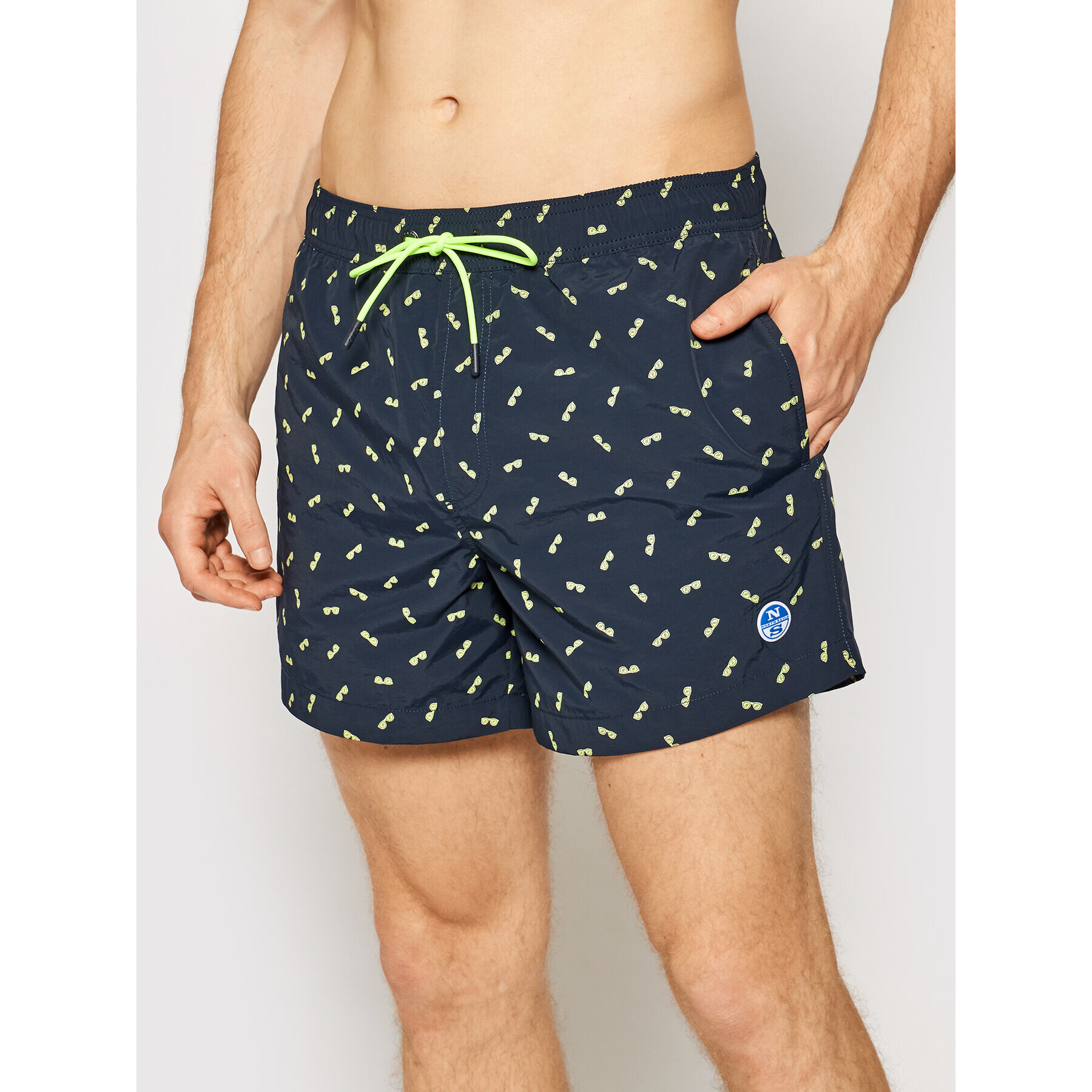 North Sails Плувни шорти Volley Allover 673481 Черен Regular Fit - Pepit.bg
