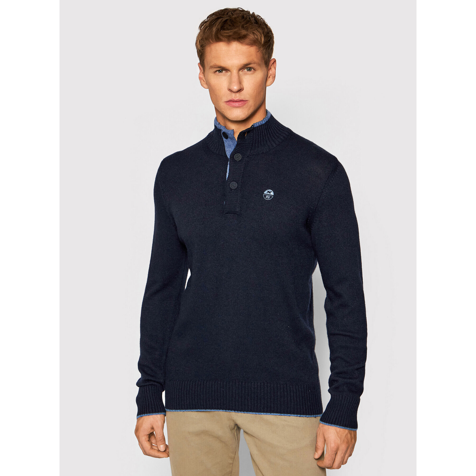 North Sails Пуловер 699449 Тъмносин Regular Fit - Pepit.bg