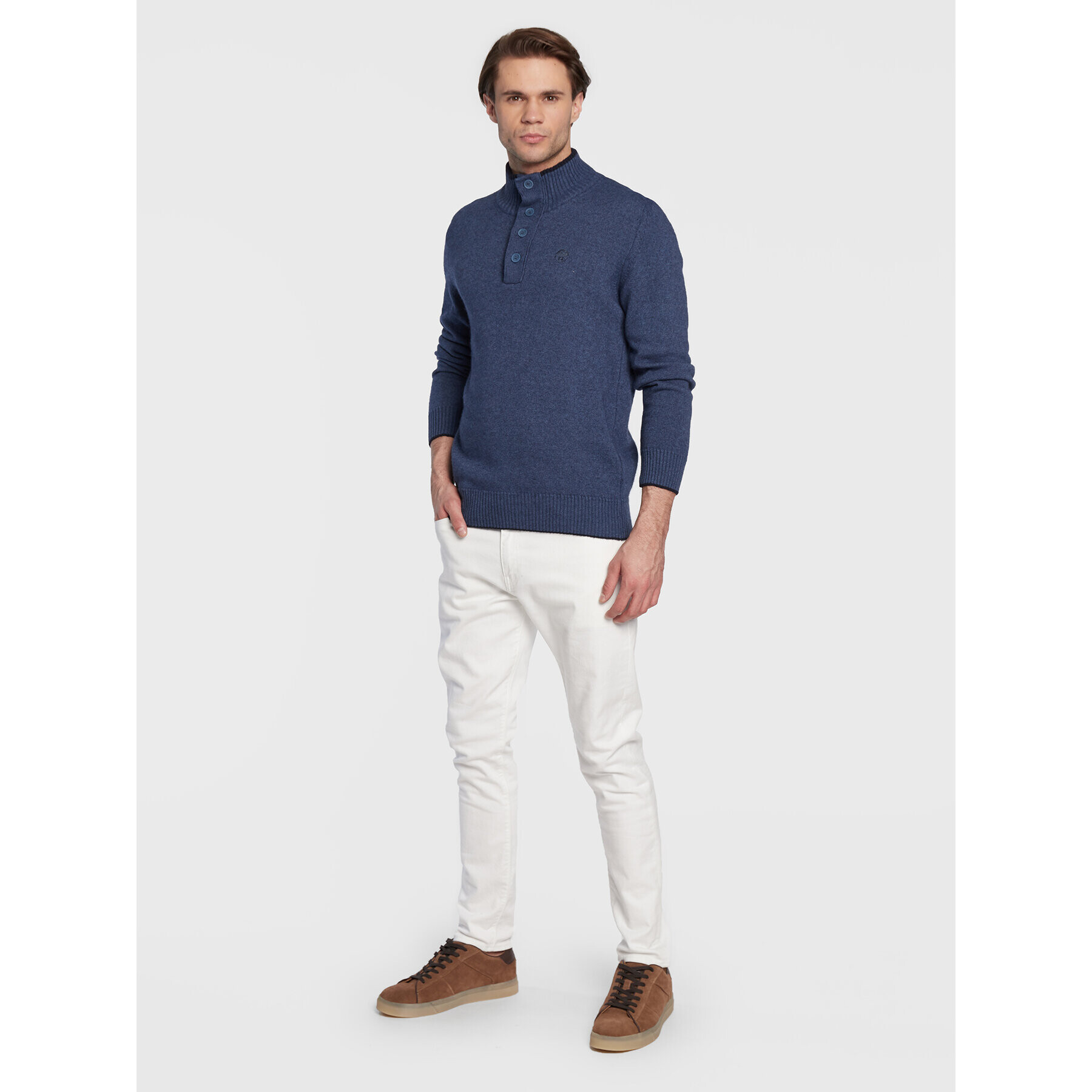 North Sails Пуловер Half Button 699515 Син Regular Fit - Pepit.bg