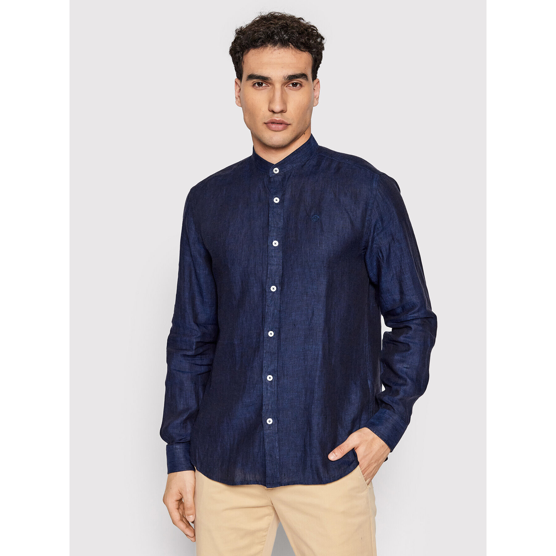 North Sails Риза Mandarin Collar 664090 Тъмносин Regular Fit - Pepit.bg