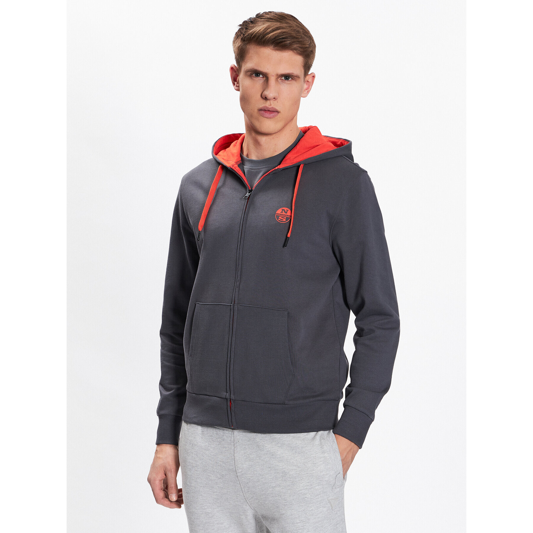 North Sails Суитшърт Logo 691067 Сив Regular Fit - Pepit.bg