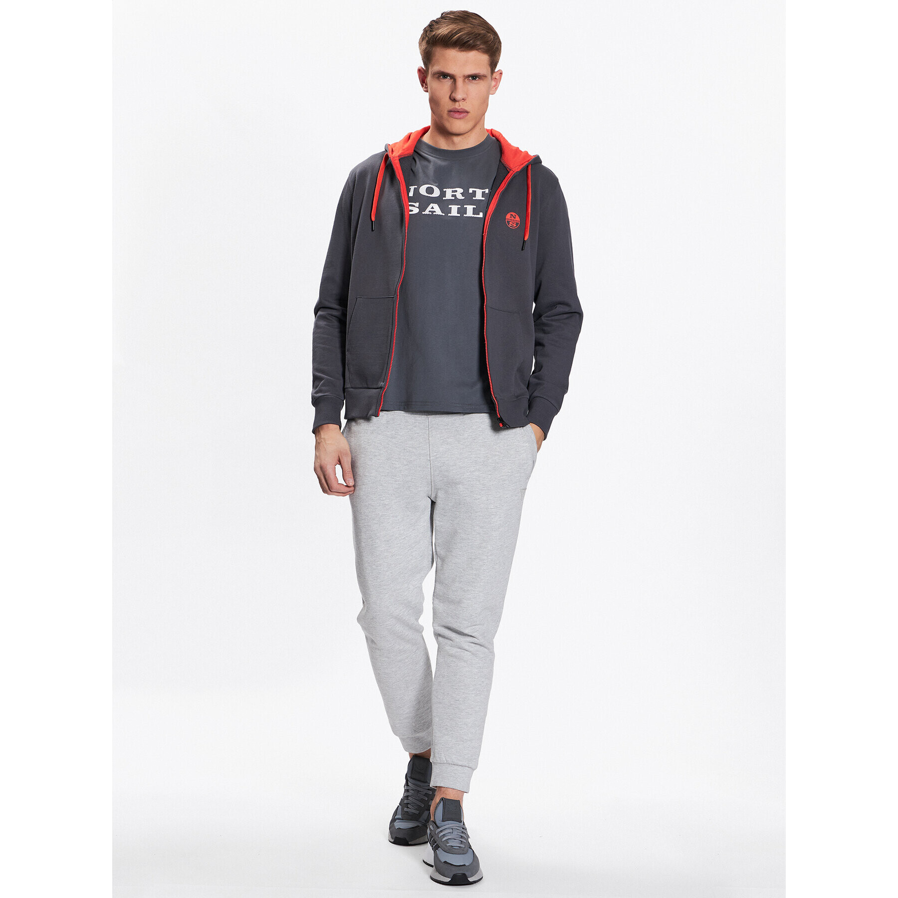 North Sails Суитшърт Logo 691067 Сив Regular Fit - Pepit.bg