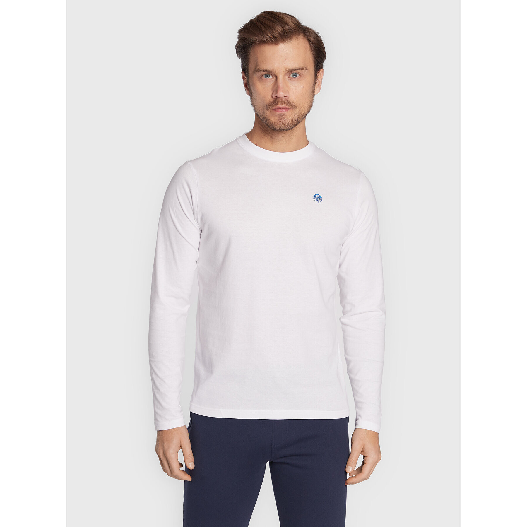 North Sails Тениска с дълъг ръкав 692813 Бял Regular Fit - Pepit.bg