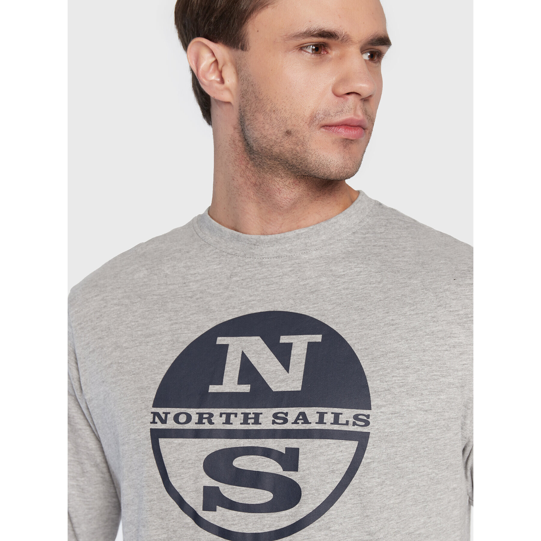 North Sails Тениска с дълъг ръкав Graphic 692816 Сив Regular Fit - Pepit.bg